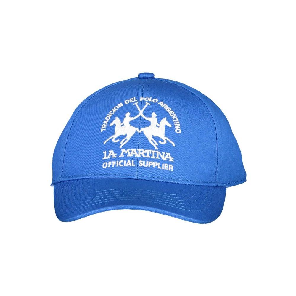 La Martina Blue Cotton Men Cap La Martina Royal Blue