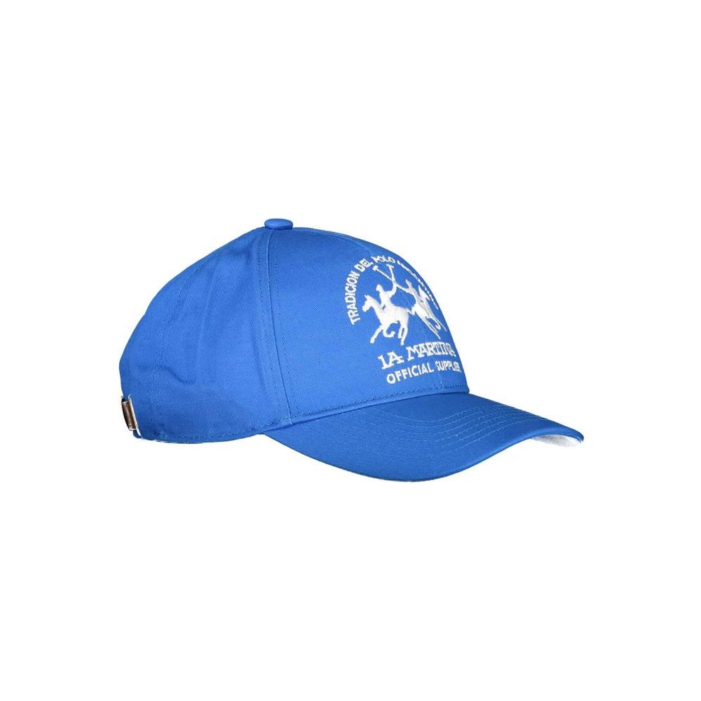 La Martina Blue Cotton Men Cap La Martina Royal Blue