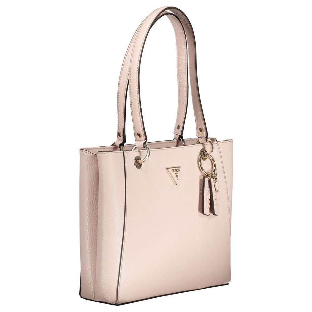 Guess Jeans Pink Polyethylene Handbag Guess Jeans Light Gray