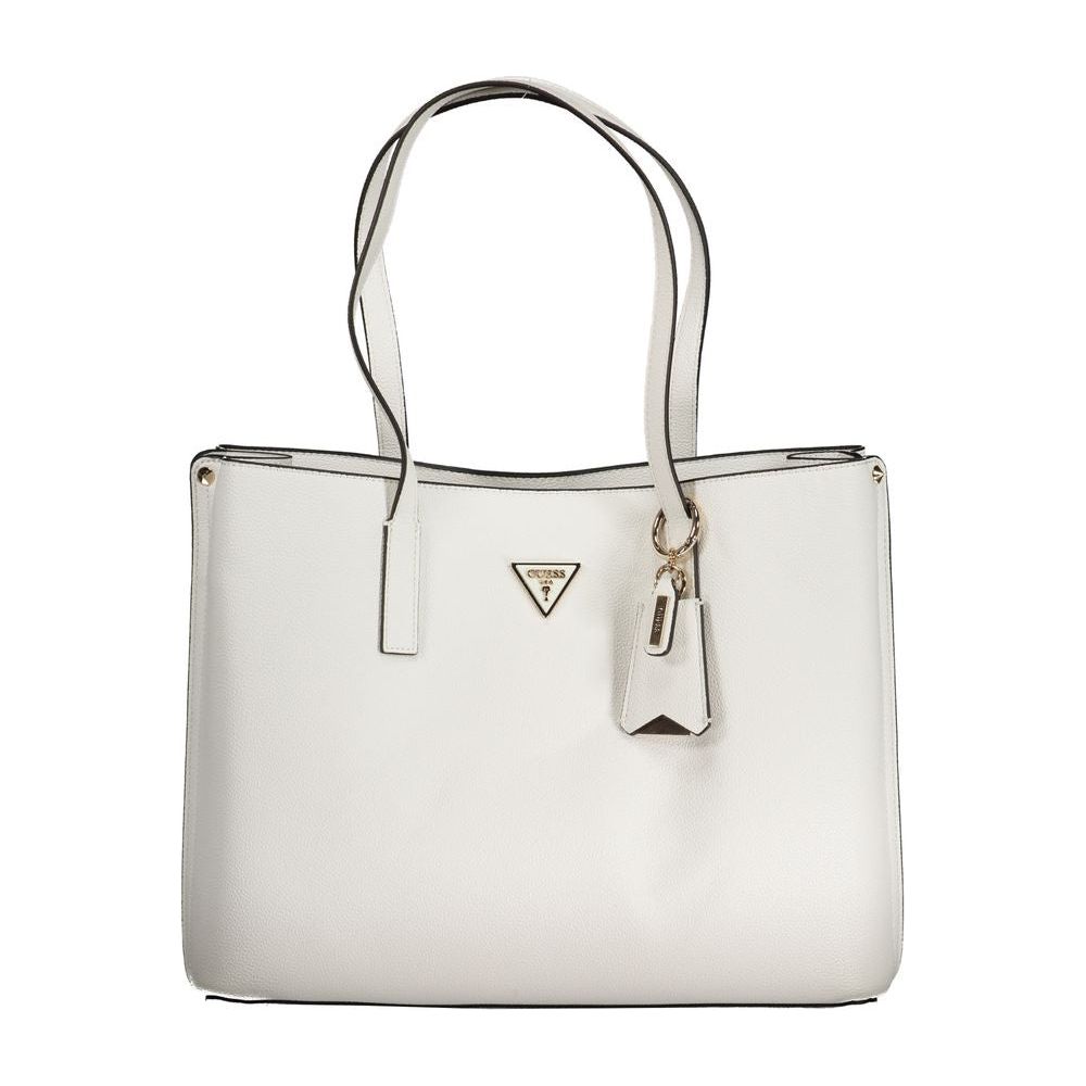 Guess Jeans White Polyethylene Handbag Guess Jeans Light Gray