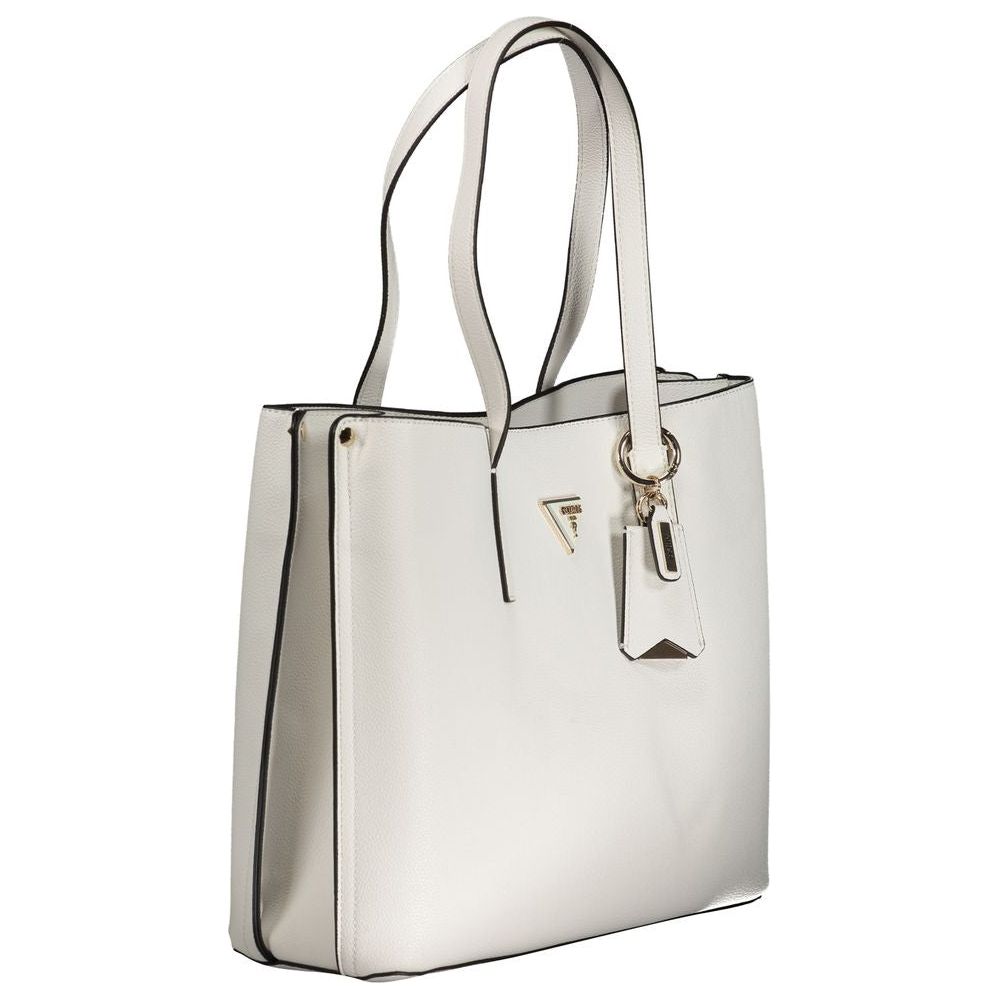 Guess Jeans White Polyethylene Handbag Guess Jeans Light Gray