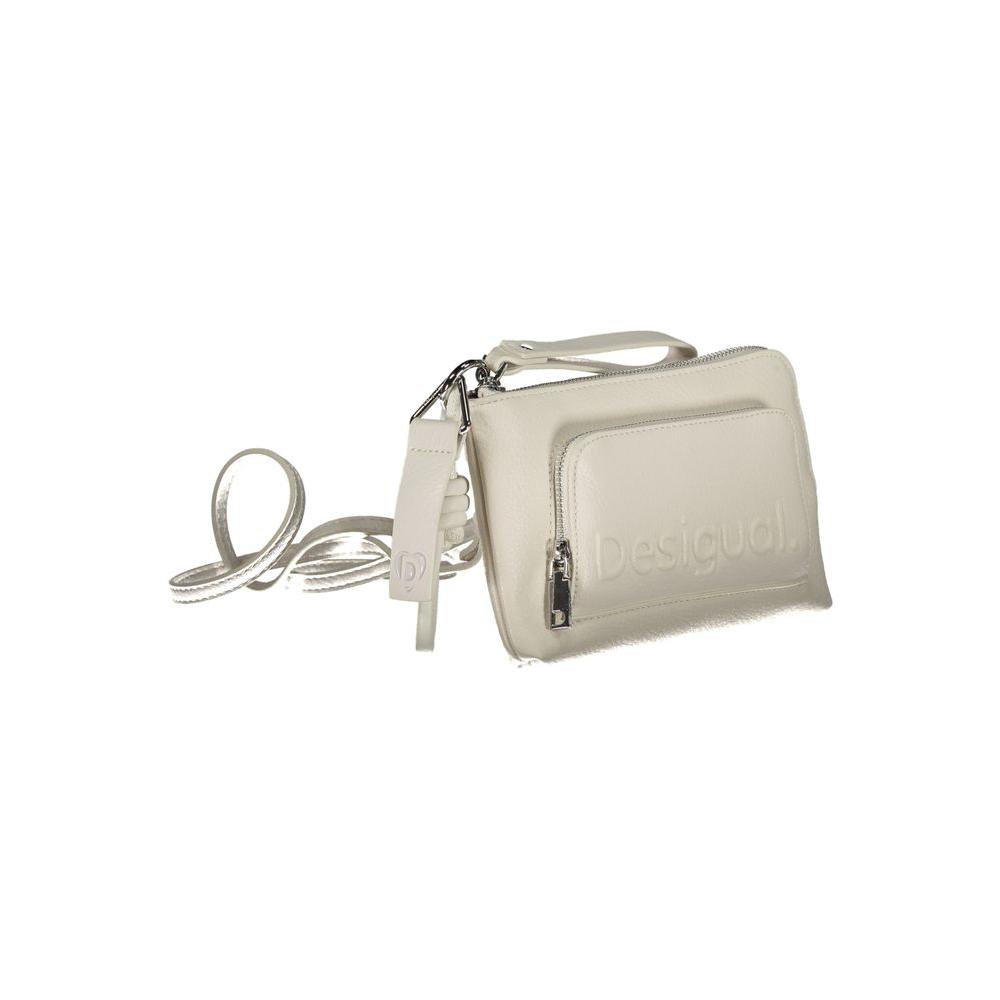 Desigual White Polyethylene Handbag Desigual Gray