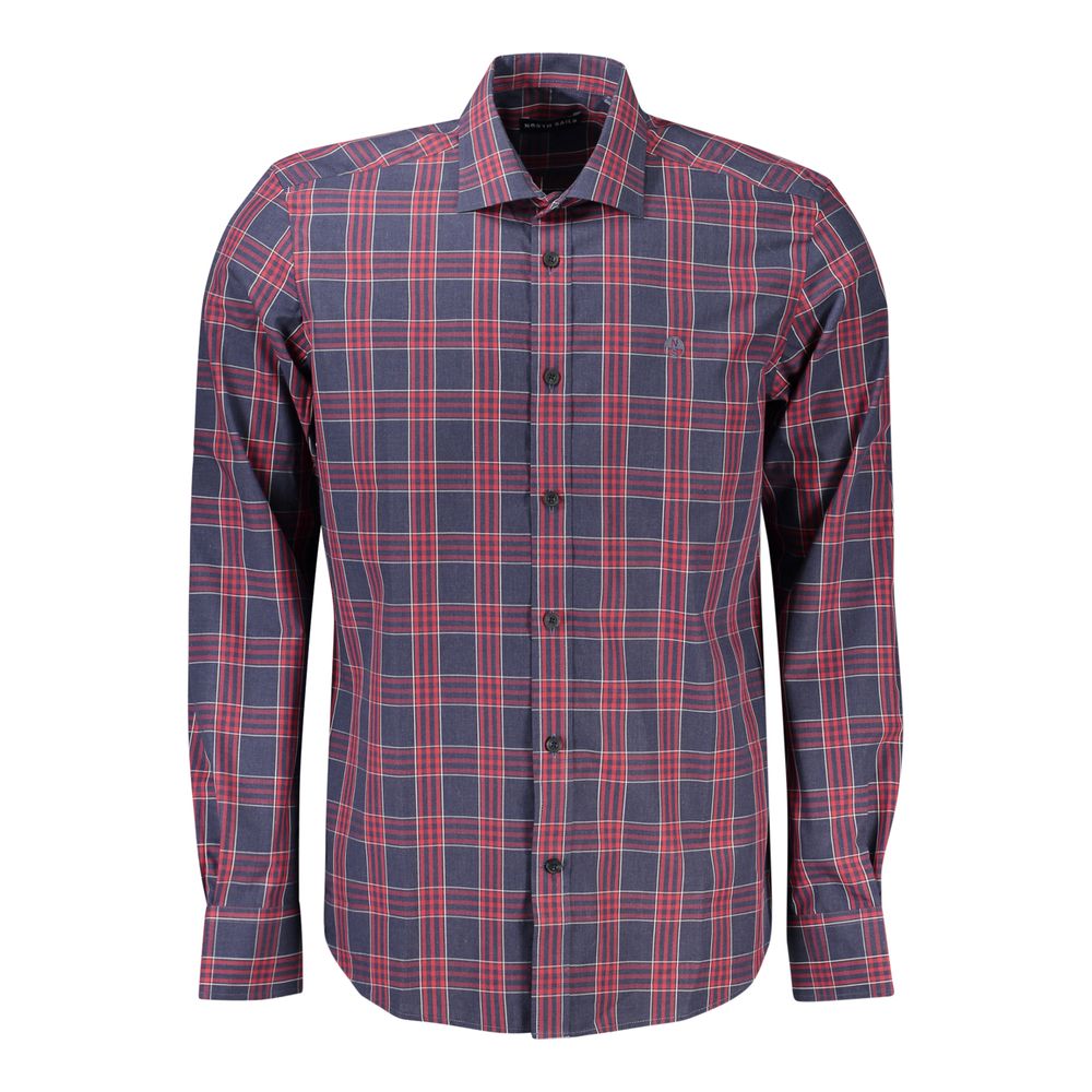 North Sails Blue Cotton Men Shirt North Sails Dim Gray