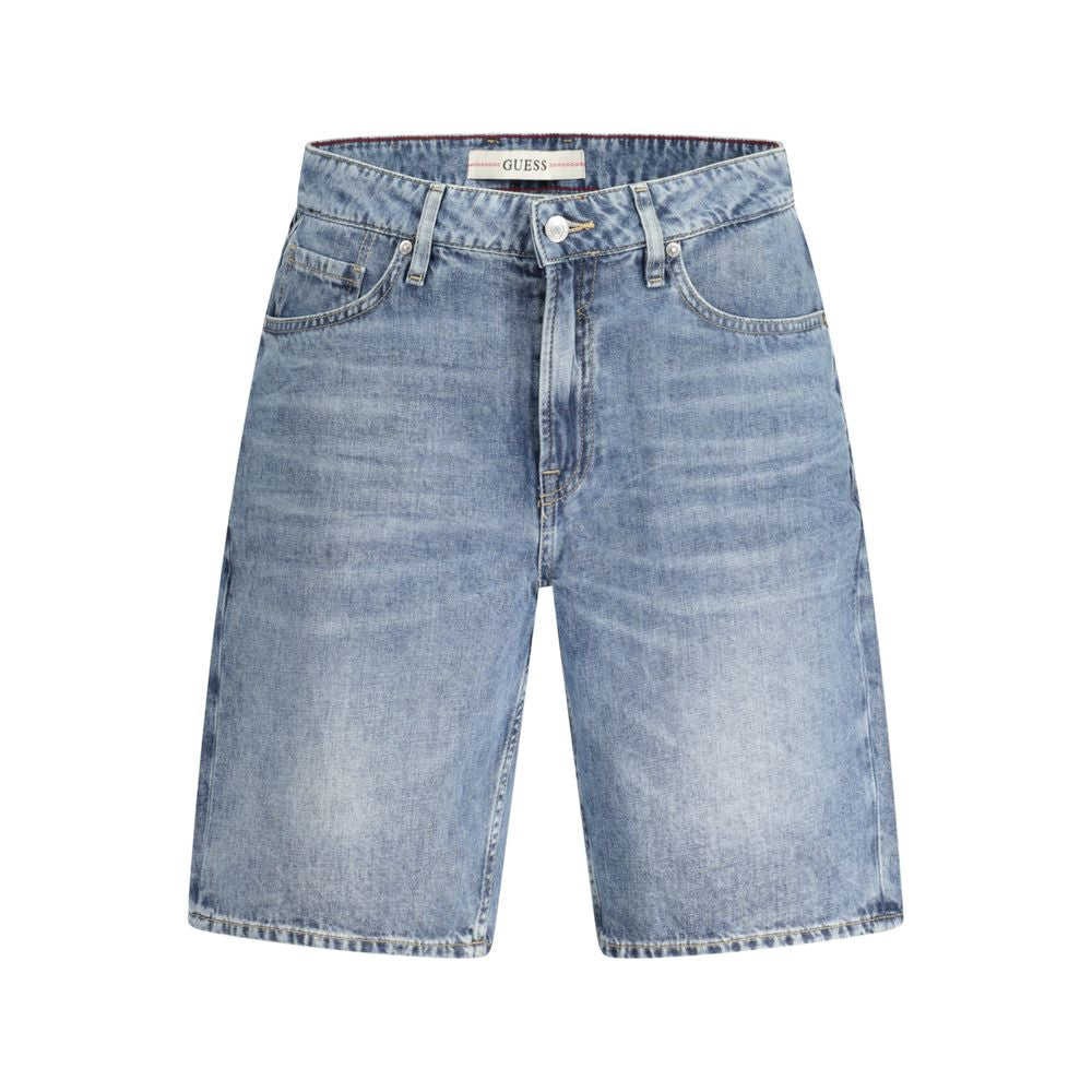 Guess Jeans Blue Cotton Men Bermuda Guess Jeans Light Slate Gray