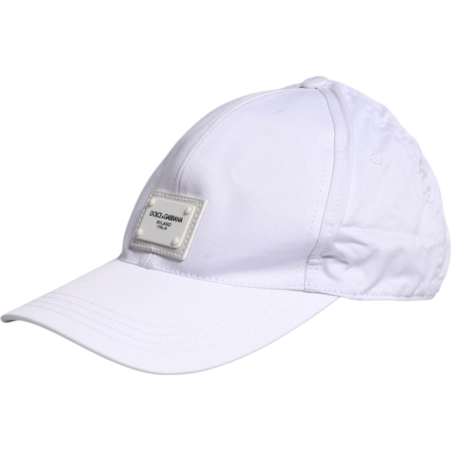 Dolce & Gabbana White DG Logo Plaque 6 Panels Baseball Cap Dolce & Gabbana Lavender