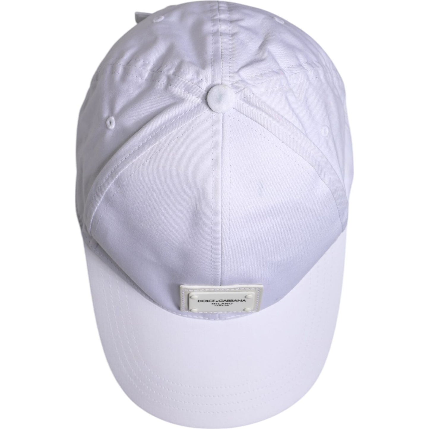 Dolce & Gabbana White DG Logo Plaque 6 Panels Baseball Cap Dolce & Gabbana Light Gray