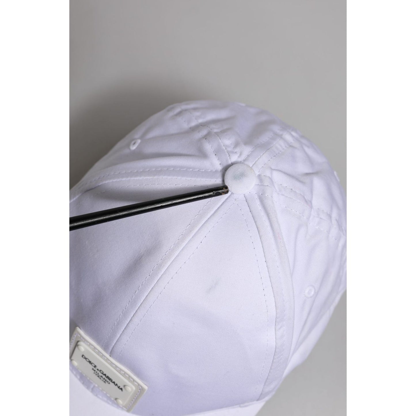 Dolce & Gabbana White DG Logo Plaque 6 Panels Baseball Cap Dolce & Gabbana Gray
