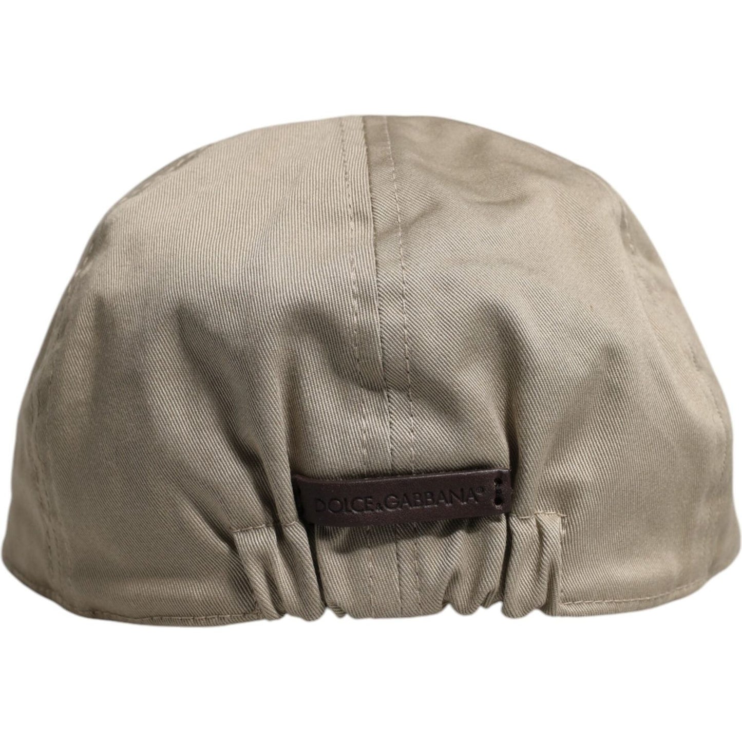 Dolce & Gabbana Beige Cotton Newsboy Capello Cabbie Hat Dolce & Gabbana Light Slate Gray