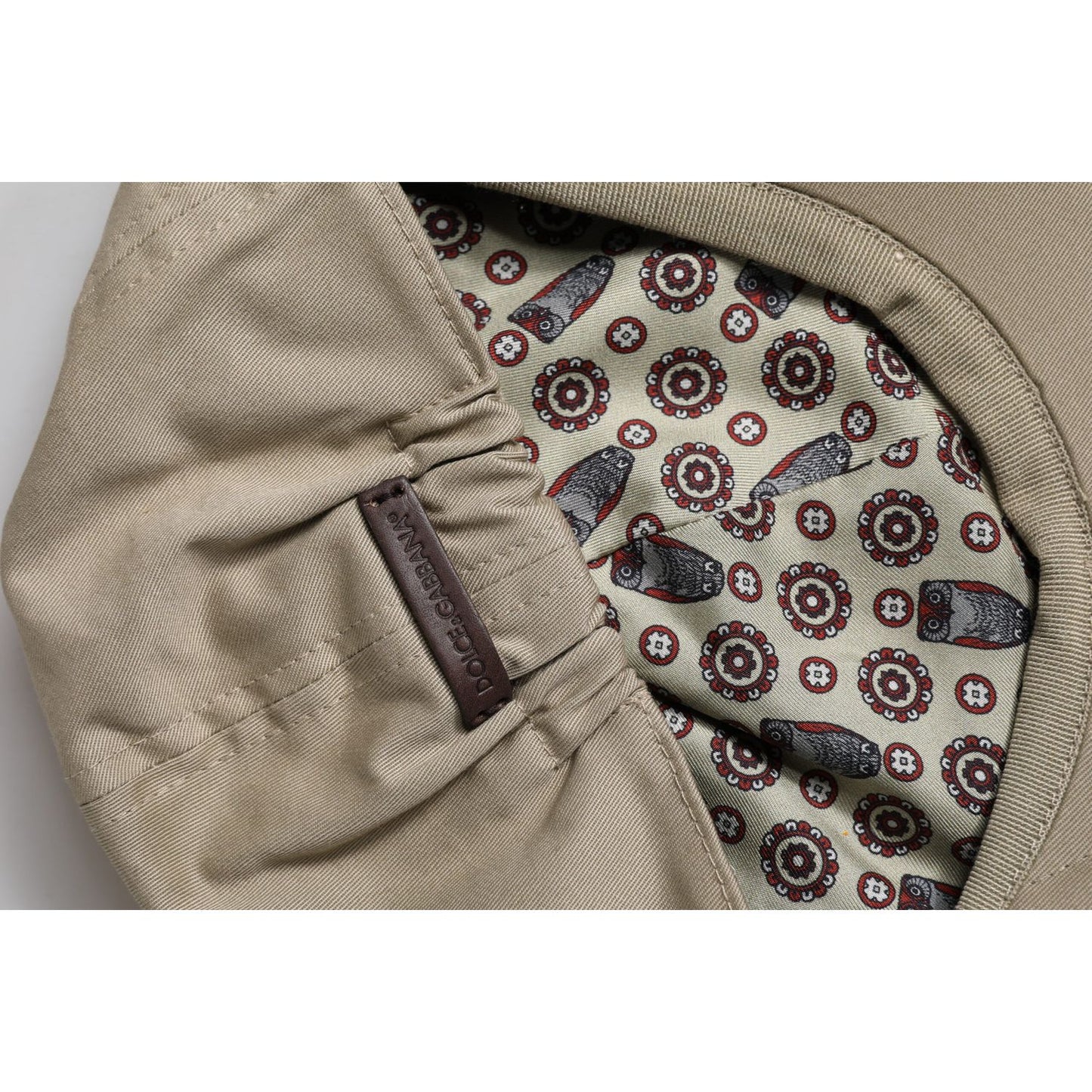 Dolce & Gabbana Beige Cotton Newsboy Capello Cabbie Hat Dolce & Gabbana Light Slate Gray