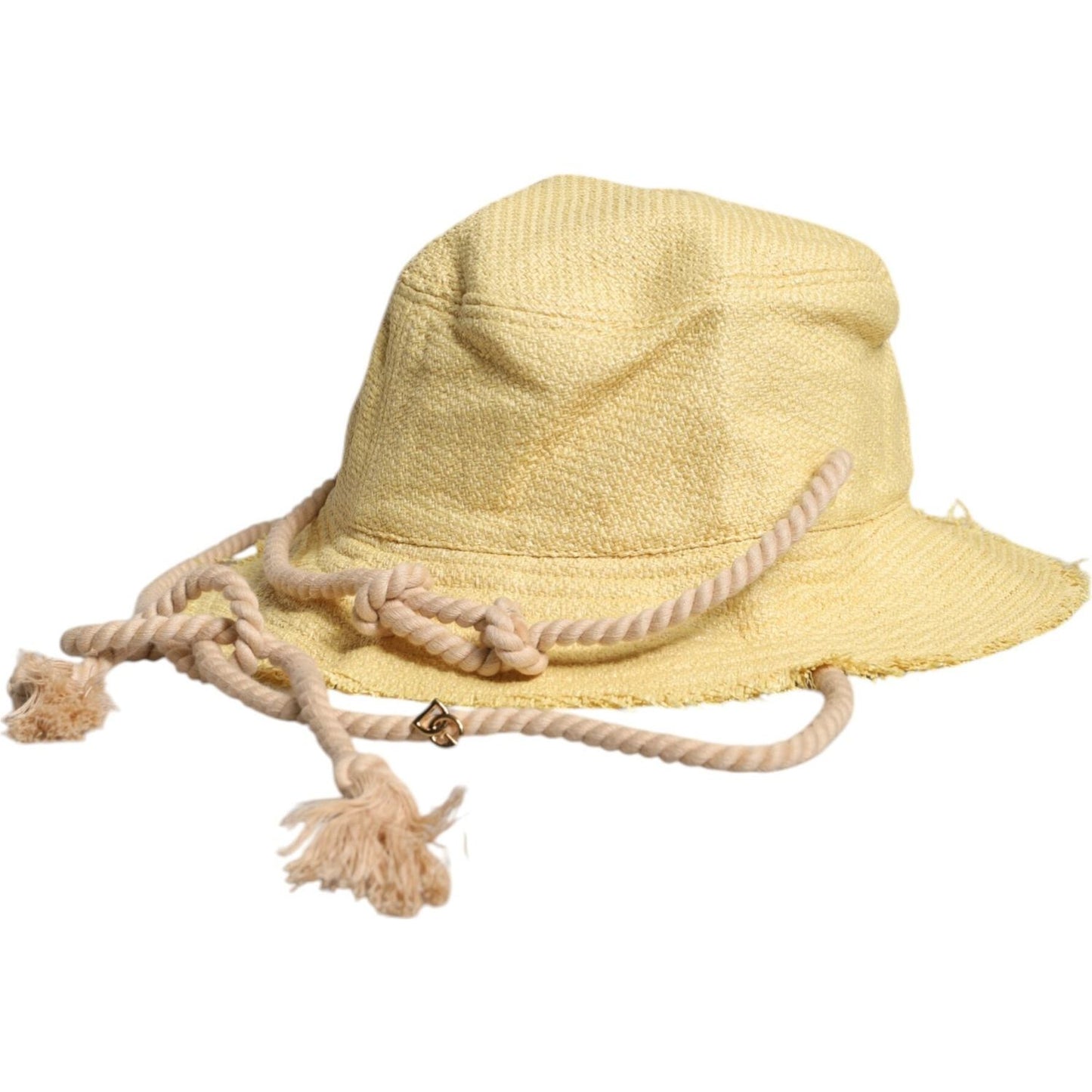 Dolce & Gabbana Yellow Cotton Wide Brim Bucket Dolce & Gabbana Tan