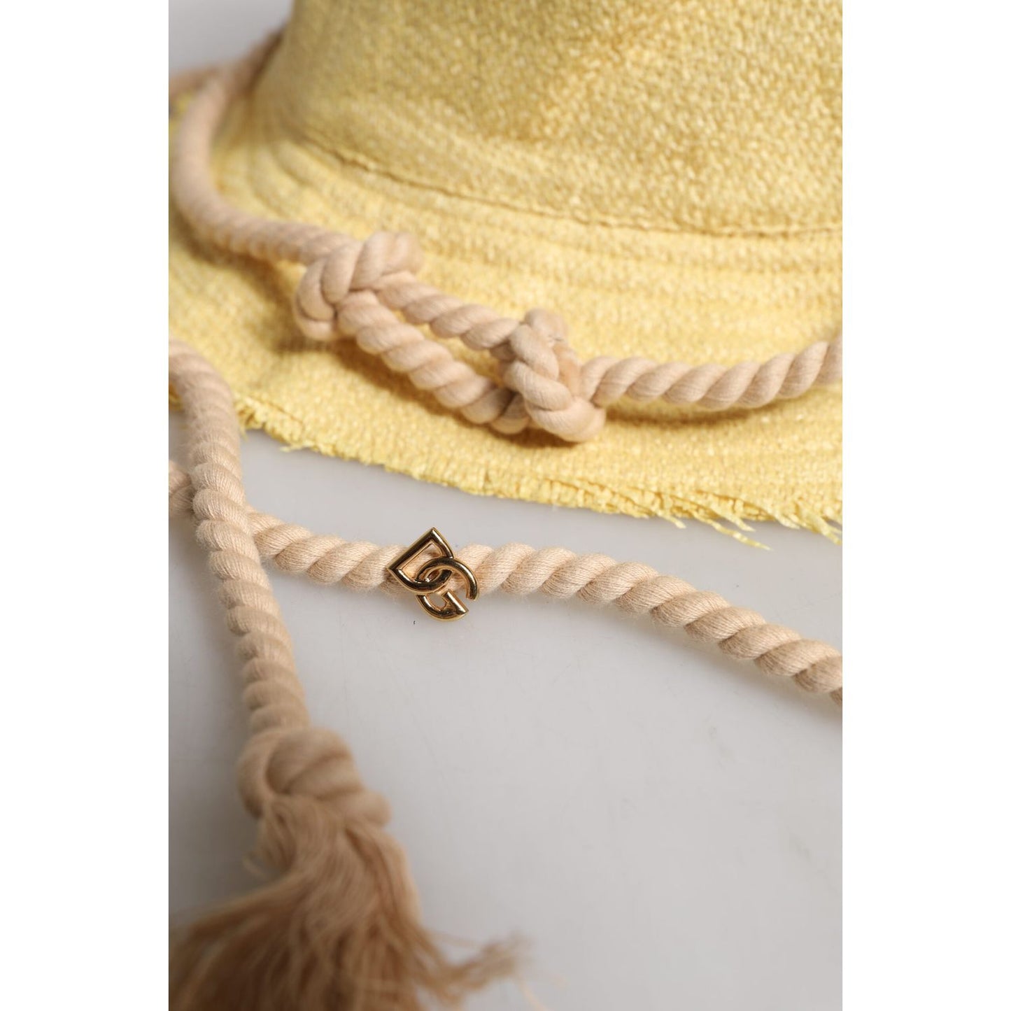 Dolce & Gabbana Yellow Cotton Wide Brim Bucket Dolce & Gabbana Tan