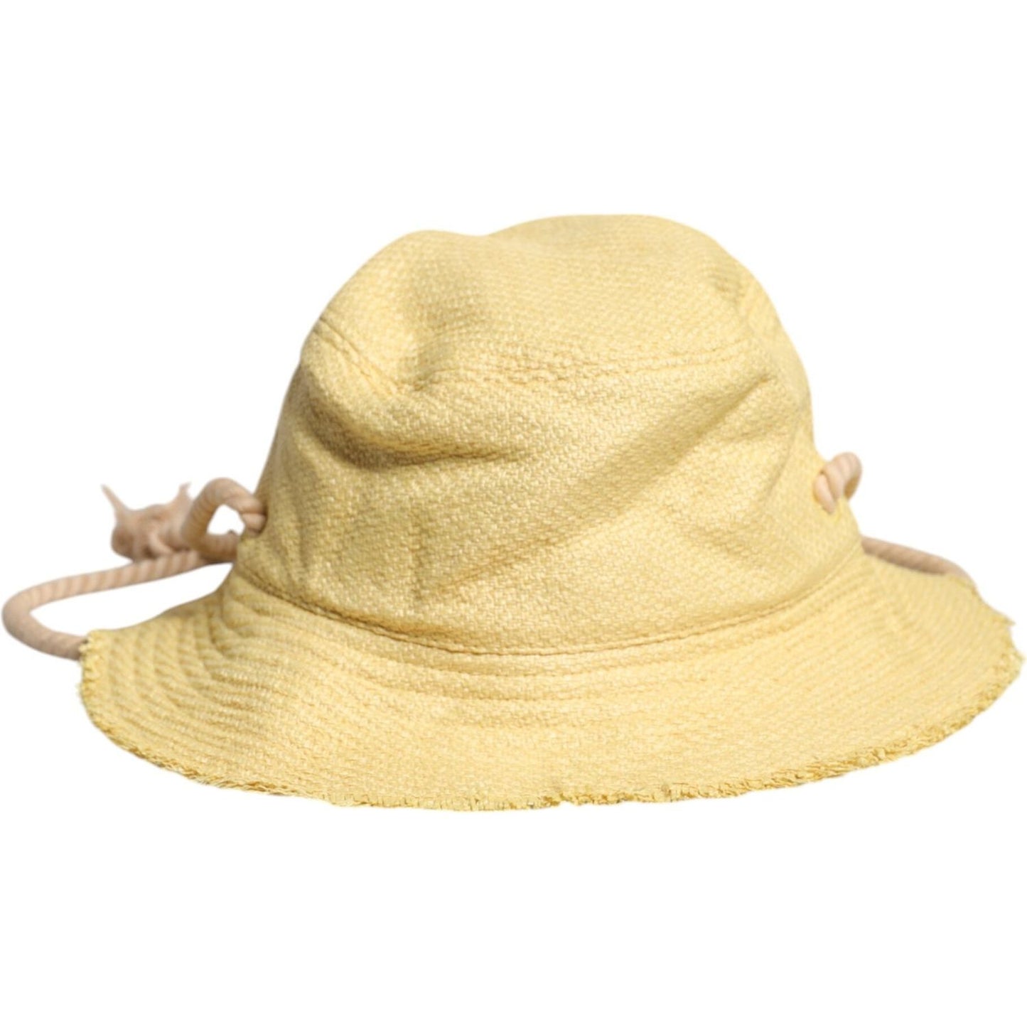 Dolce & Gabbana Yellow Cotton Wide Brim Bucket Dolce & Gabbana Light Goldenrod