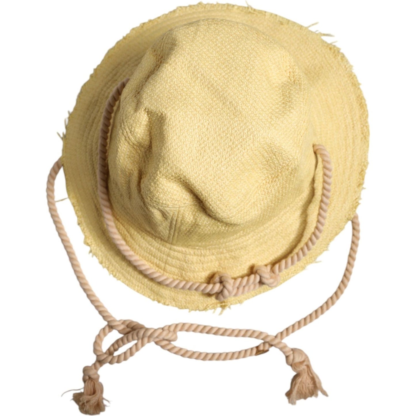 Dolce & Gabbana Yellow Cotton Wide Brim Bucket Dolce & Gabbana Tan