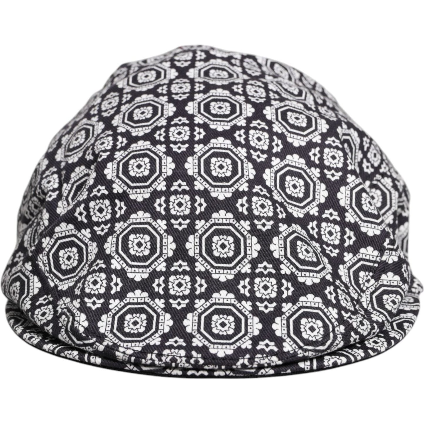 Dolce & Gabbana Black White Printed Newsboy Capello Cabbie Hat Dolce & Gabbana Dark Slate Gray