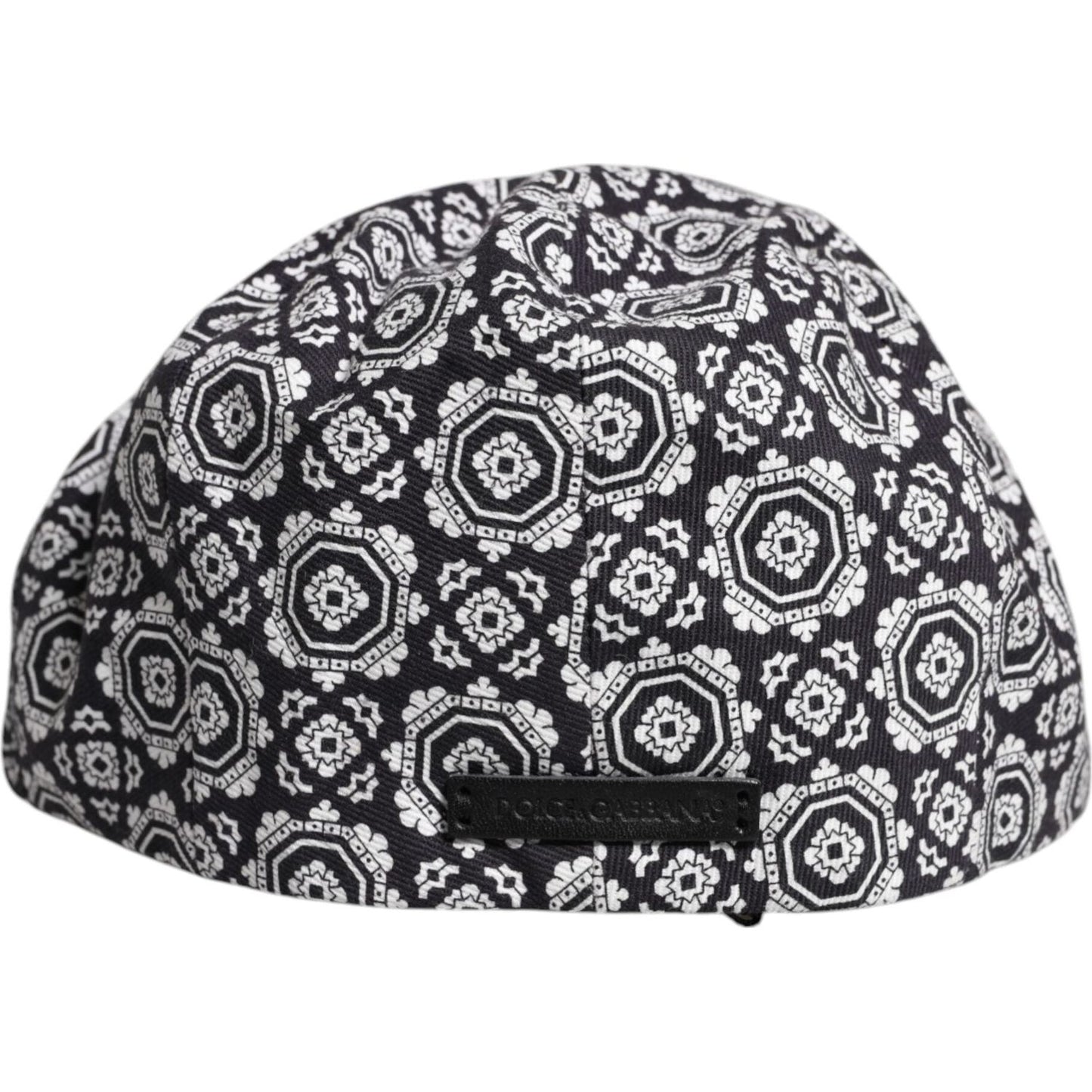 Dolce & Gabbana Black White Printed Newsboy Capello Cabbie Hat Dolce & Gabbana Light Gray