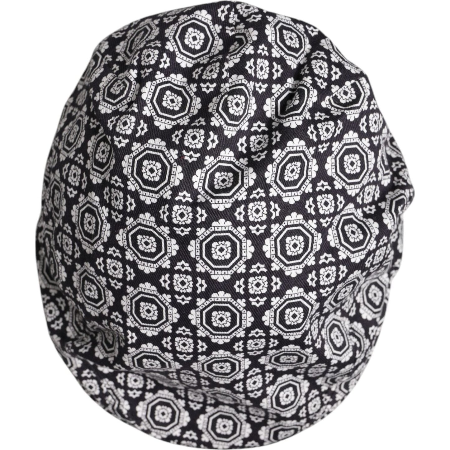 Dolce & Gabbana Black White Printed Newsboy Capello Cabbie Hat Dolce & Gabbana Dark Slate Gray