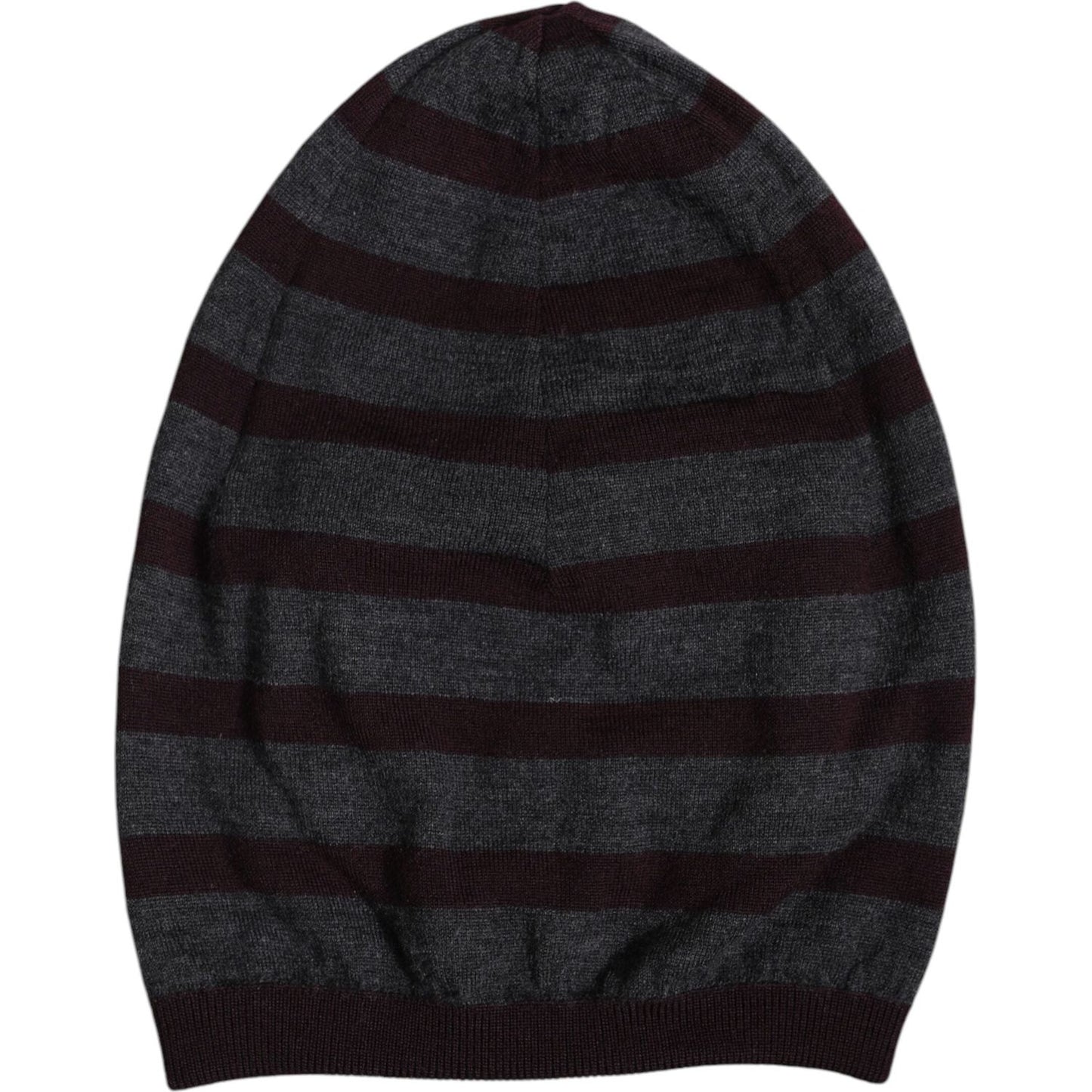 Dolce & Gabbana Gray Striped Wool Knitted Winter Beanie Hat Dolce & Gabbana Black