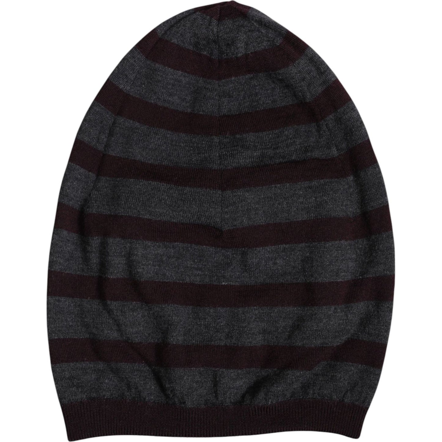 Dolce & Gabbana Gray Striped Wool Knitted Winter Beanie Hat Dolce & Gabbana Black