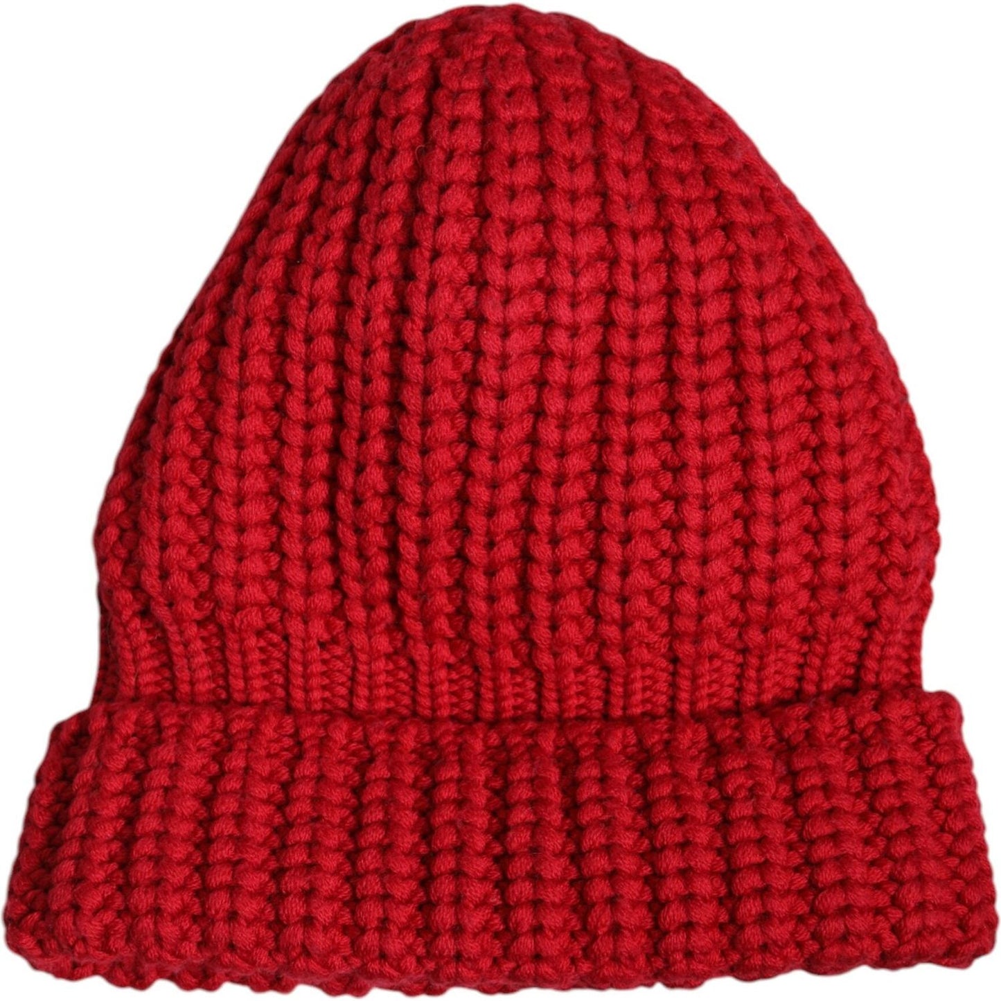 Dolce & Gabbana Red Solid Wool Knitted Winter Beanie Hat Dolce & Gabbana Dark Red