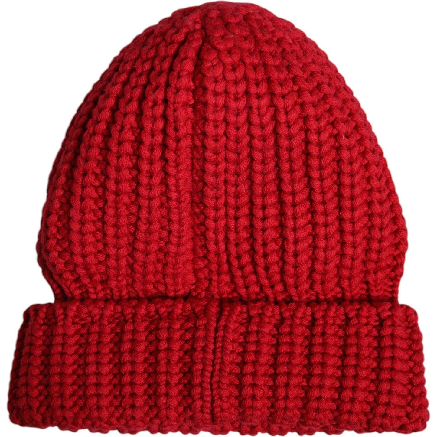 Dolce & Gabbana Red Solid Wool Knitted Winter Beanie Hat Dolce & Gabbana Dark Red