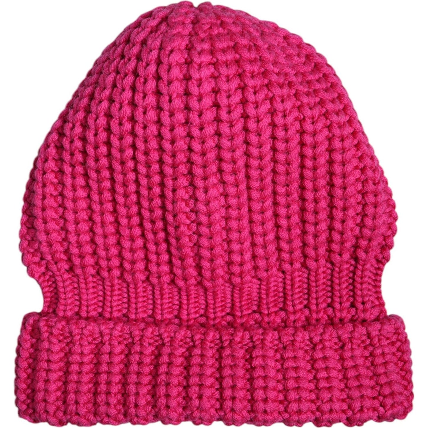 Dolce & Gabbana Pink Solid Wool Knitted Winter Beanie Hat Dolce & Gabbana Maroon
