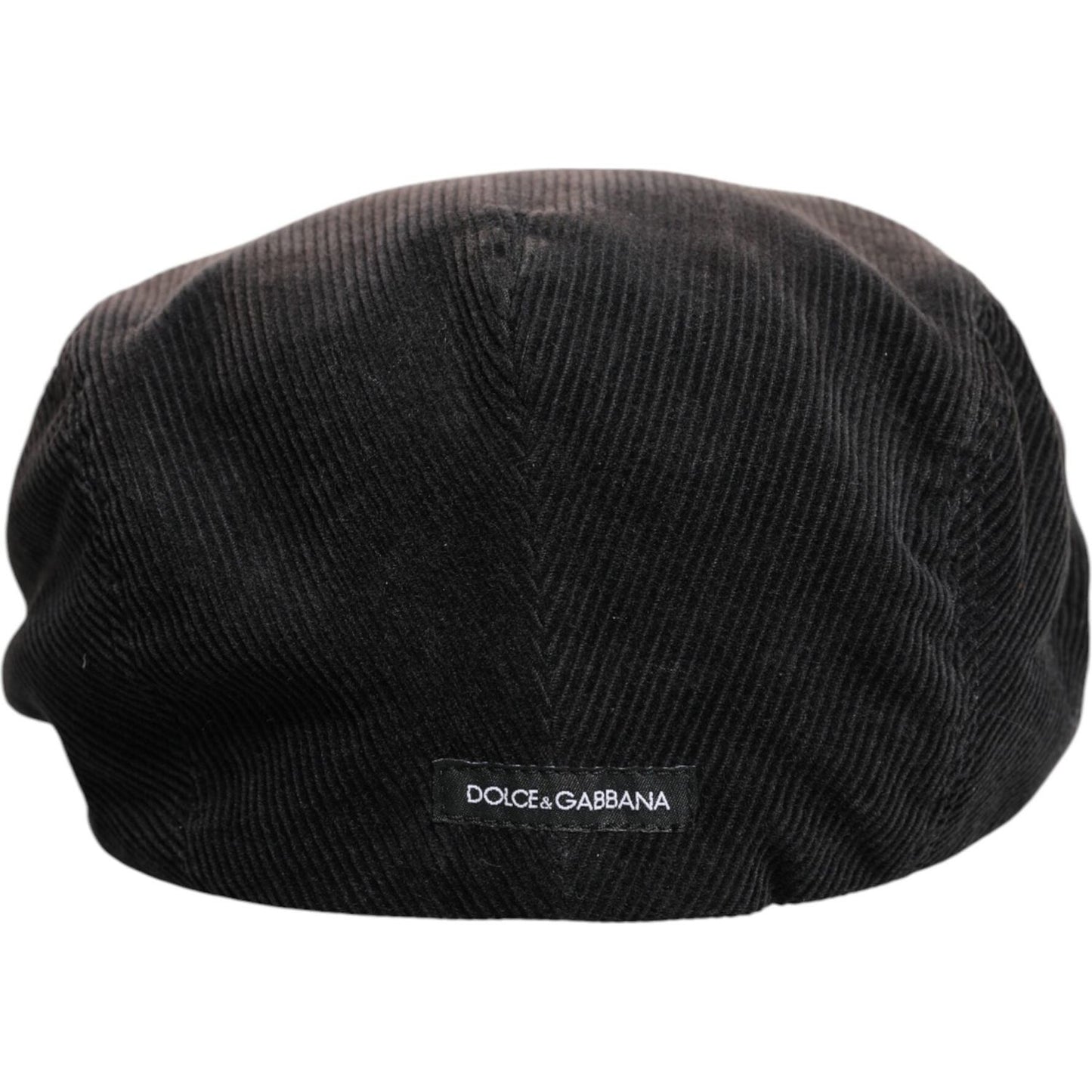Dolce & Gabbana Brown Cotton Newsboy Capello Cabbie Hat Dolce & Gabbana Black