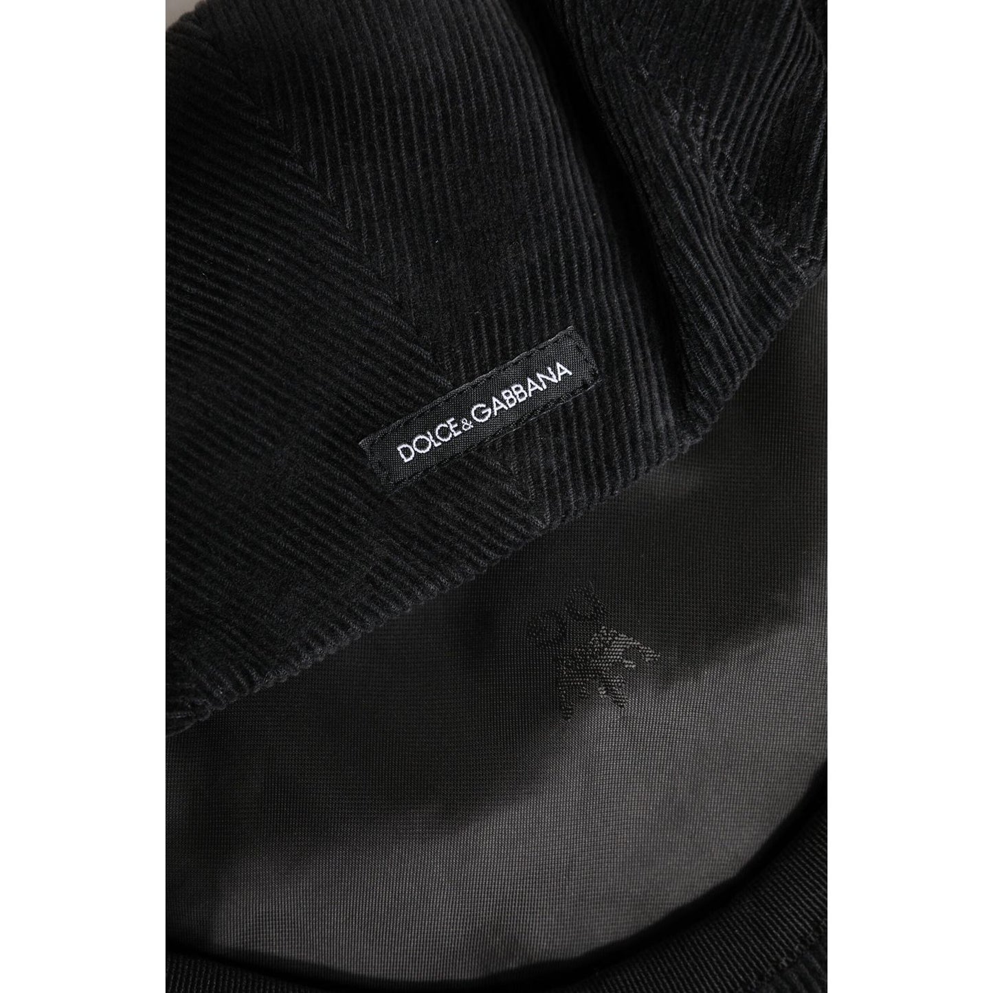 Dolce & Gabbana Brown Cotton Newsboy Capello Cabbie Hat Dolce & Gabbana Black