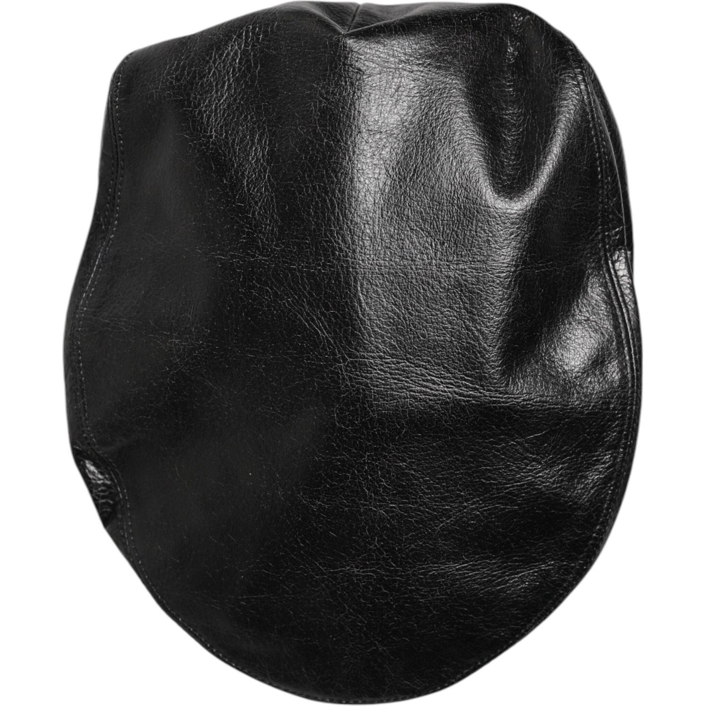 Dolce & Gabbana Black Calf Newsboy Capello Cabbie Hat Dolce & Gabbana Black