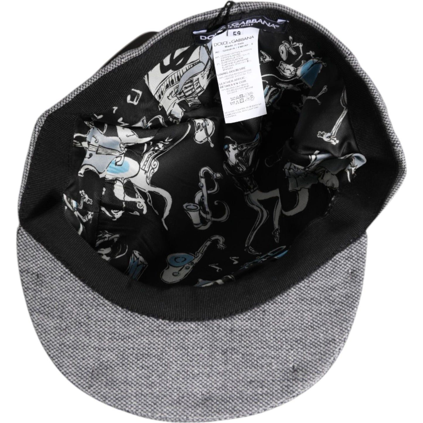 Dolce & Gabbana Gray Cotton Newsboy Capello Cabbie Hat Dolce & Gabbana Gray