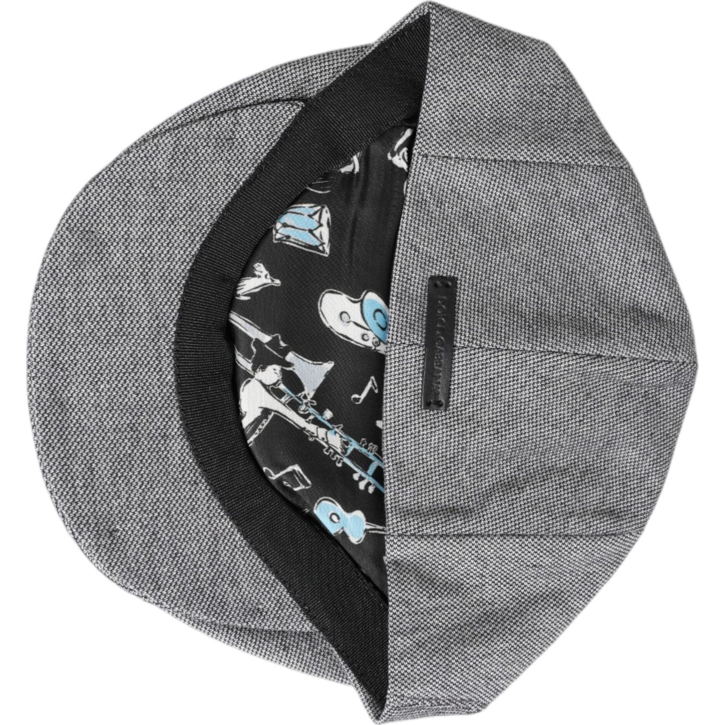Dolce & Gabbana Gray Cotton Newsboy Capello Cabbie Hat Dolce & Gabbana Dark Slate Gray