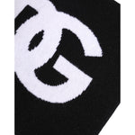 Dolce & Gabbana Black White Logo Print Knitted Neck Warmer Scarf HAT9828