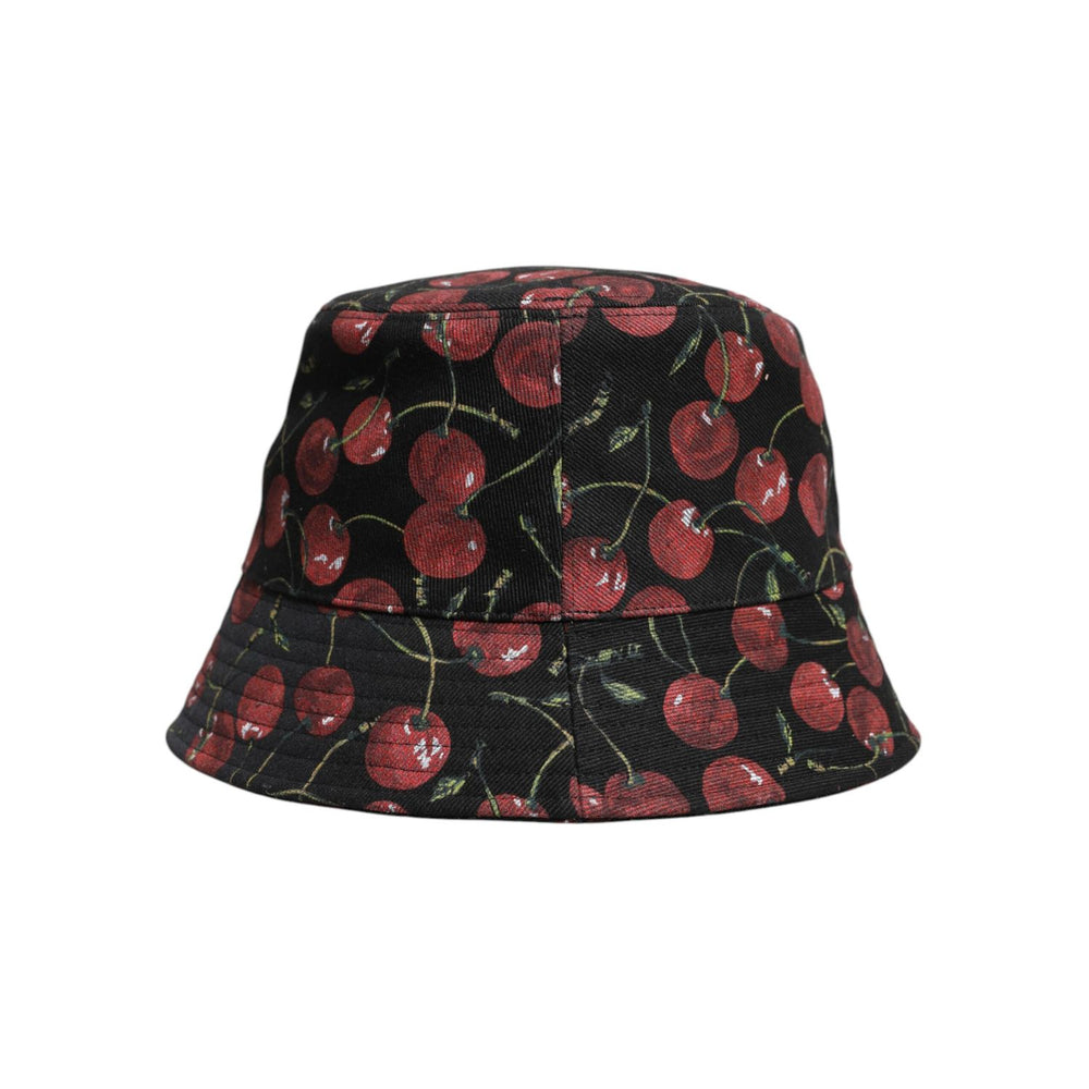 Dolce & Gabbana Black Cotton Printed Wide Brim Bucket Hat HAT9829-59