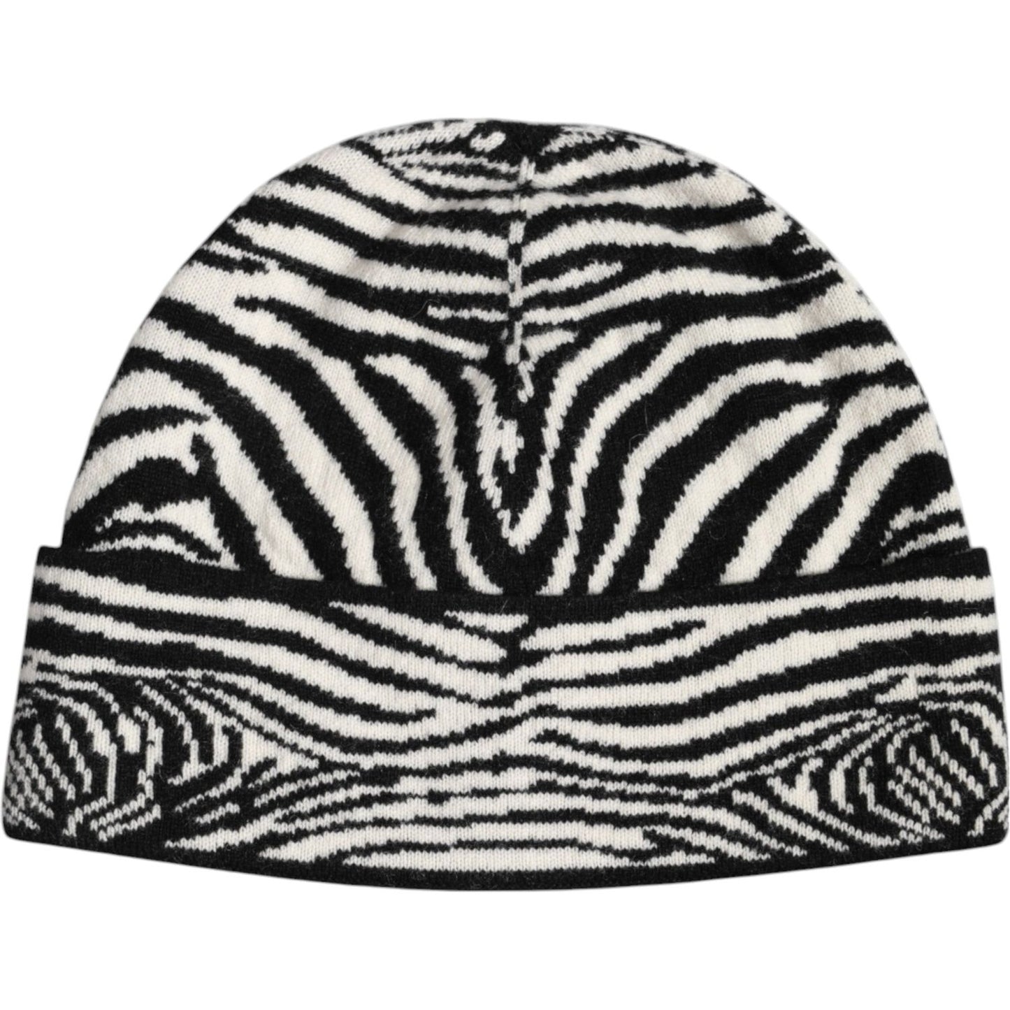 Dolce & Gabbana Black White Zebra Knitted Winter Beanie Hat Dolce & Gabbana Dark Slate Gray
