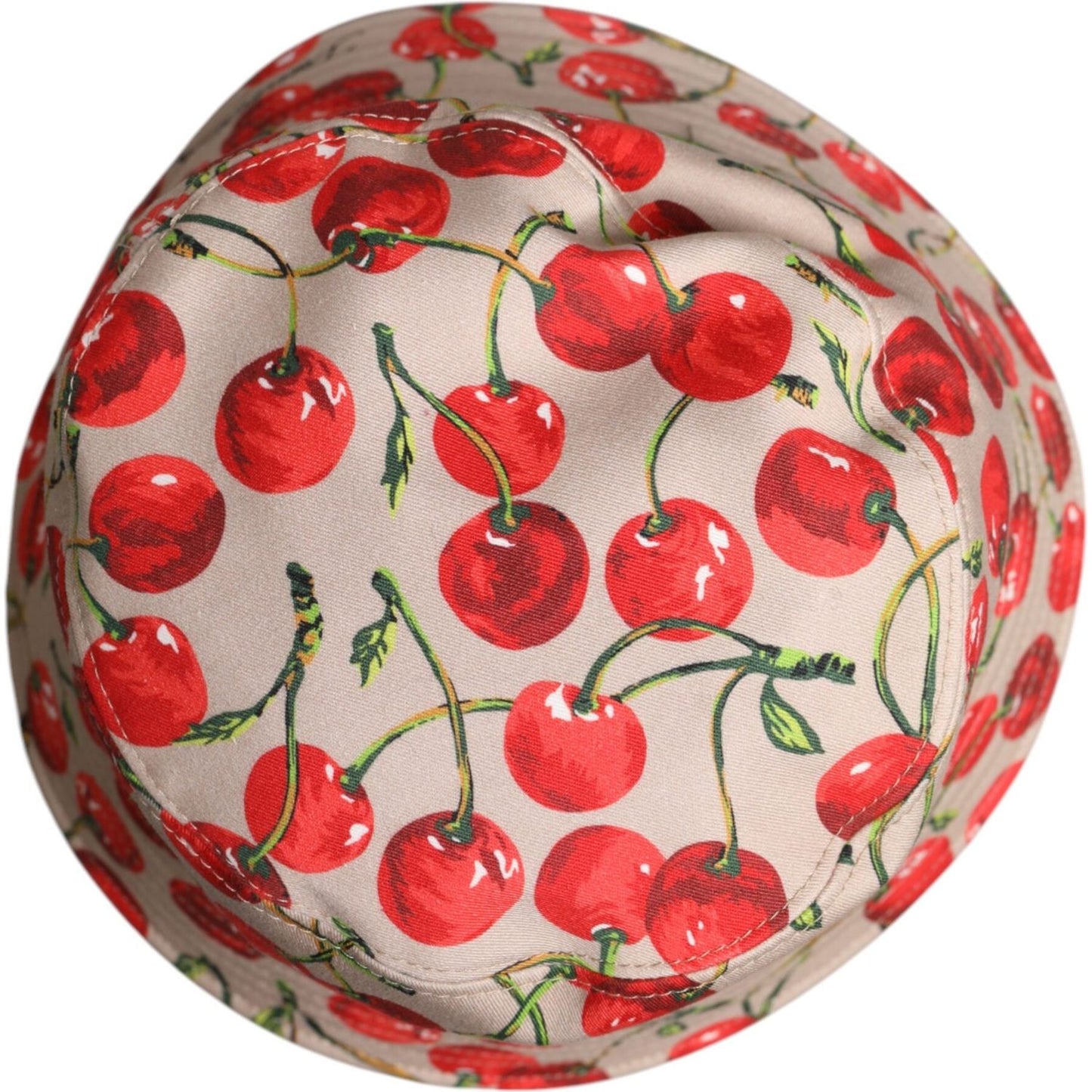 Dolce & Gabbana Beige Cotton Printed Wide Brim Bucket Hat Dolce & Gabbana Tan