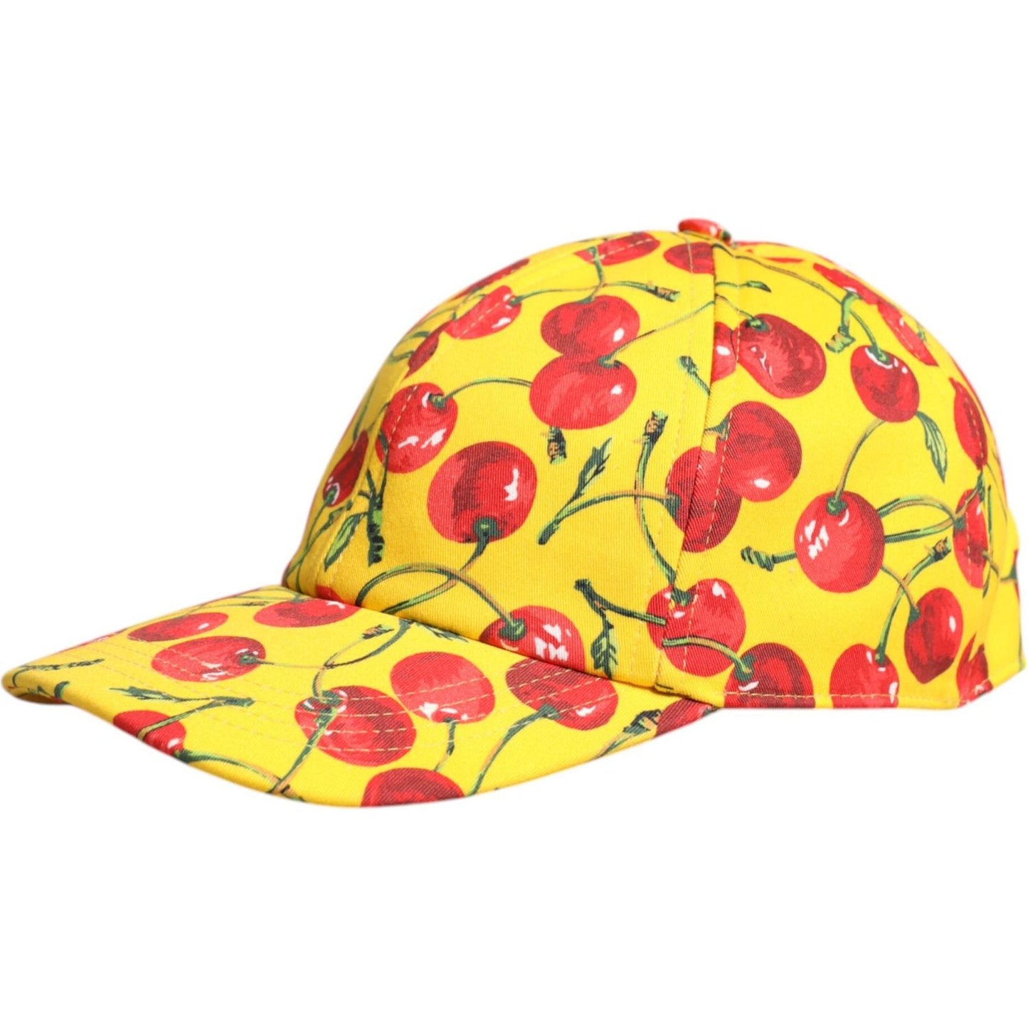 Dolce & Gabbana Yellow Cotton Printed 6 Panels Baseball Cap Dolce & Gabbana Chocolate
