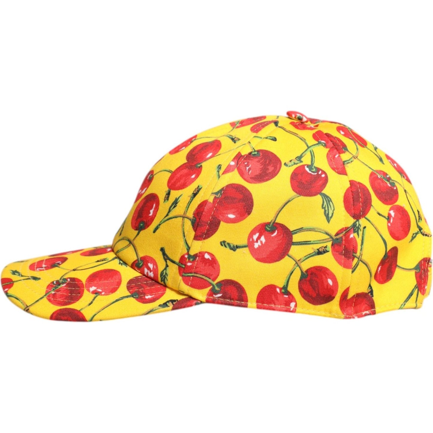 Dolce & Gabbana Yellow Cotton Printed 6 Panels Baseball Cap Dolce & Gabbana Firebrick