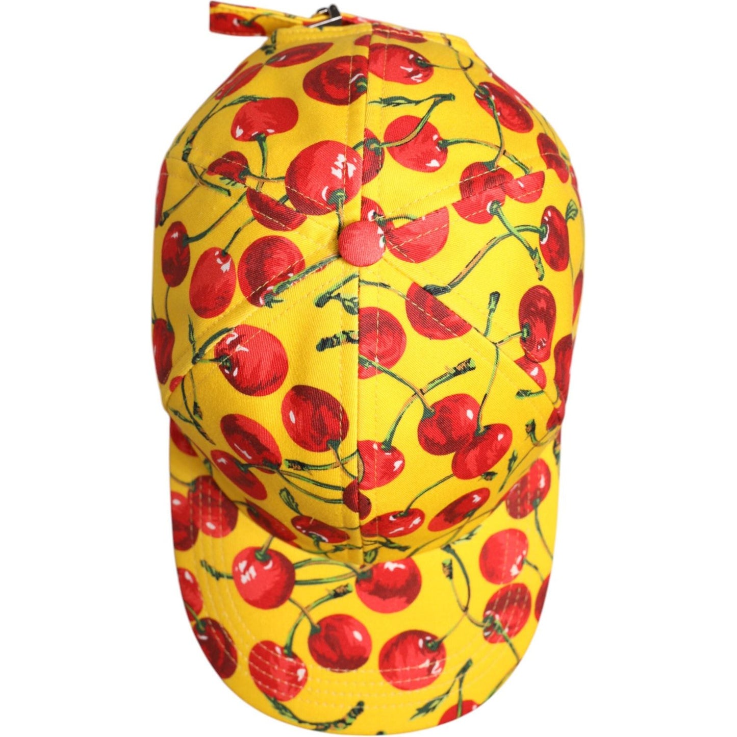 Dolce & Gabbana Yellow Cotton Printed 6 Panels Baseball Cap Dolce & Gabbana Goldenrod