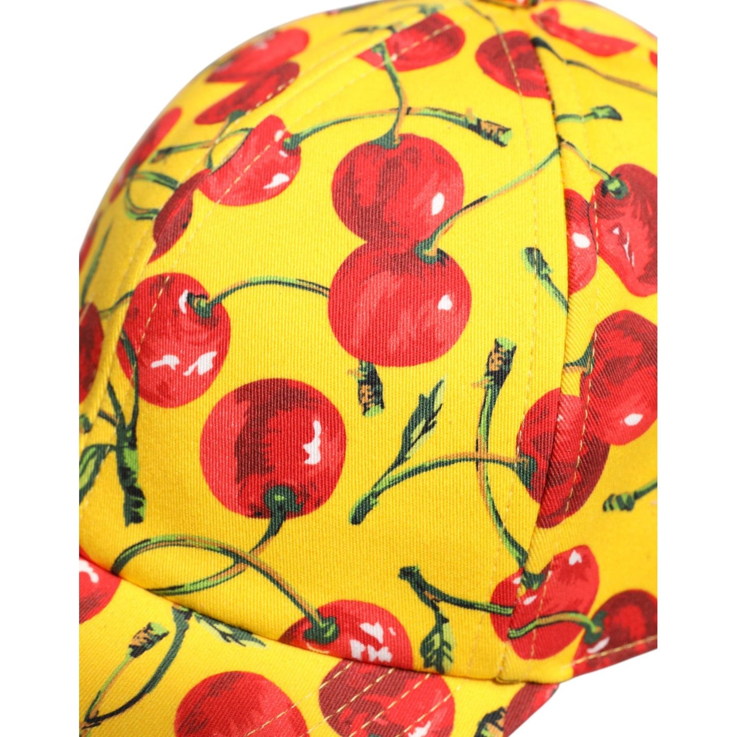 Dolce & Gabbana Yellow Cotton Printed 6 Panels Baseball Cap Dolce & Gabbana Firebrick
