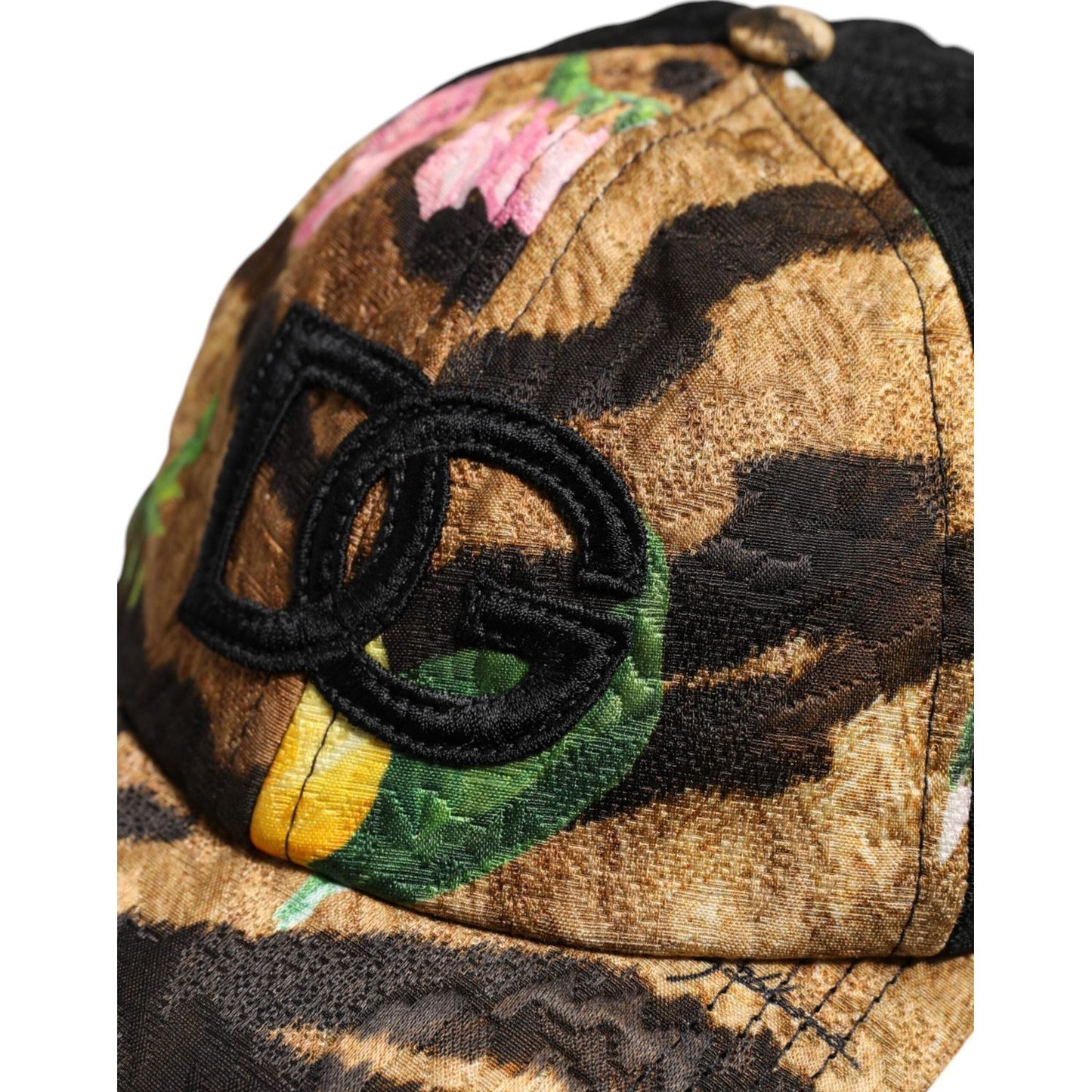 Dolce & Gabbana Multicolor DG Logo Patch 6 Panels Baseball Cap Dolce & Gabbana Tan