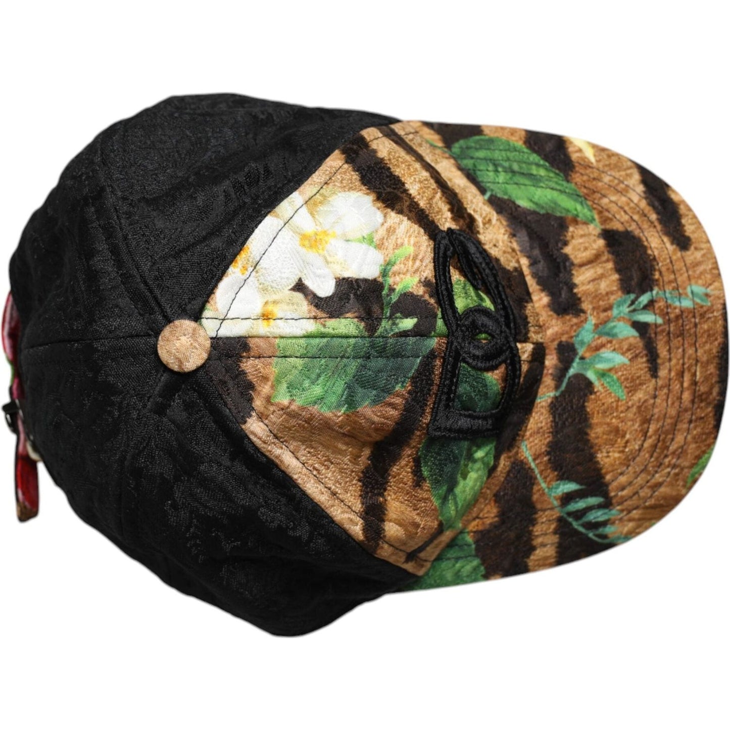 Dolce & Gabbana Multicolor DG Logo Patch 6 Panels Baseball Cap Dolce & Gabbana Tan