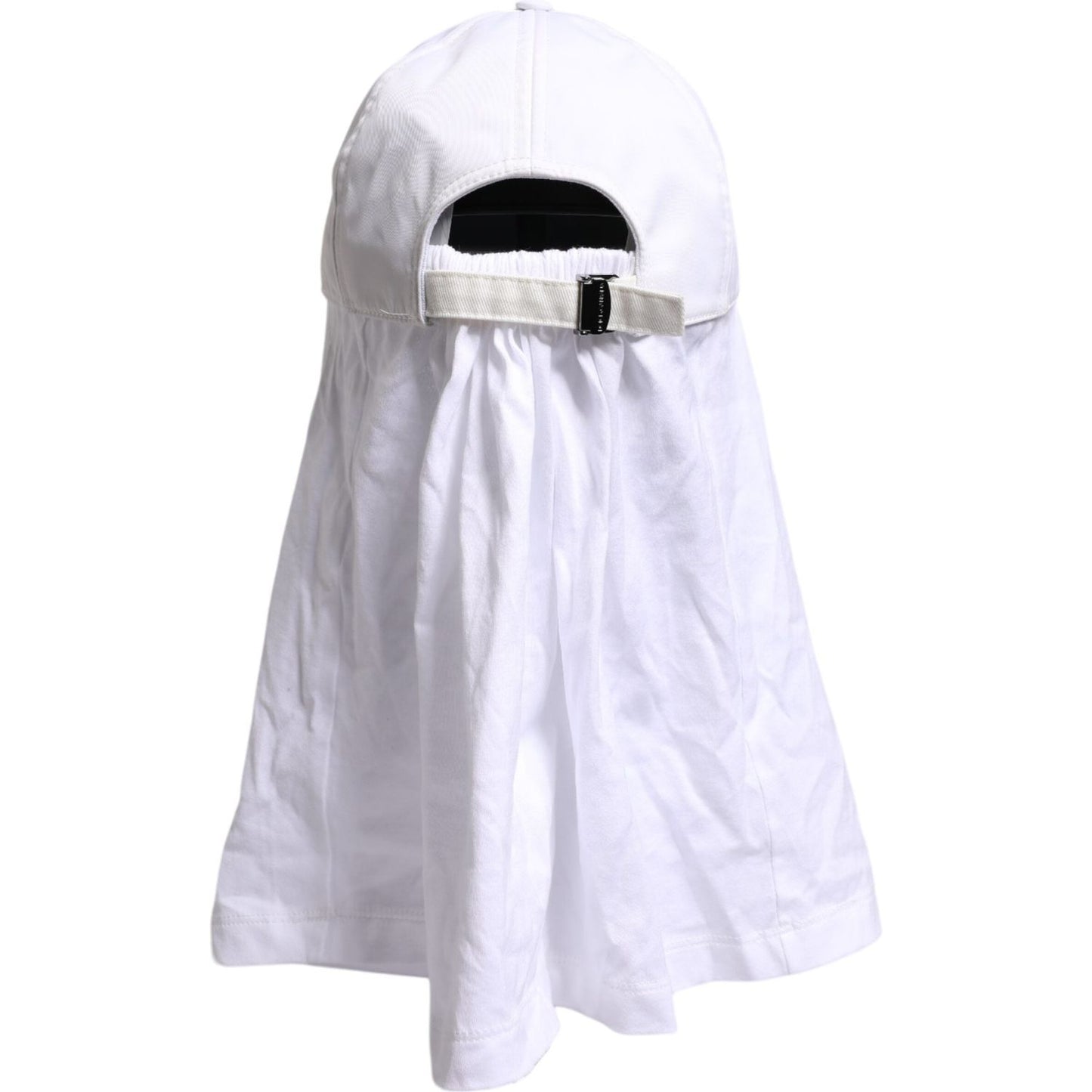 Dolce & Gabbana White Cotton DG Logo Plaque Baseball Balaclava Cap Dolce & Gabbana Lavender