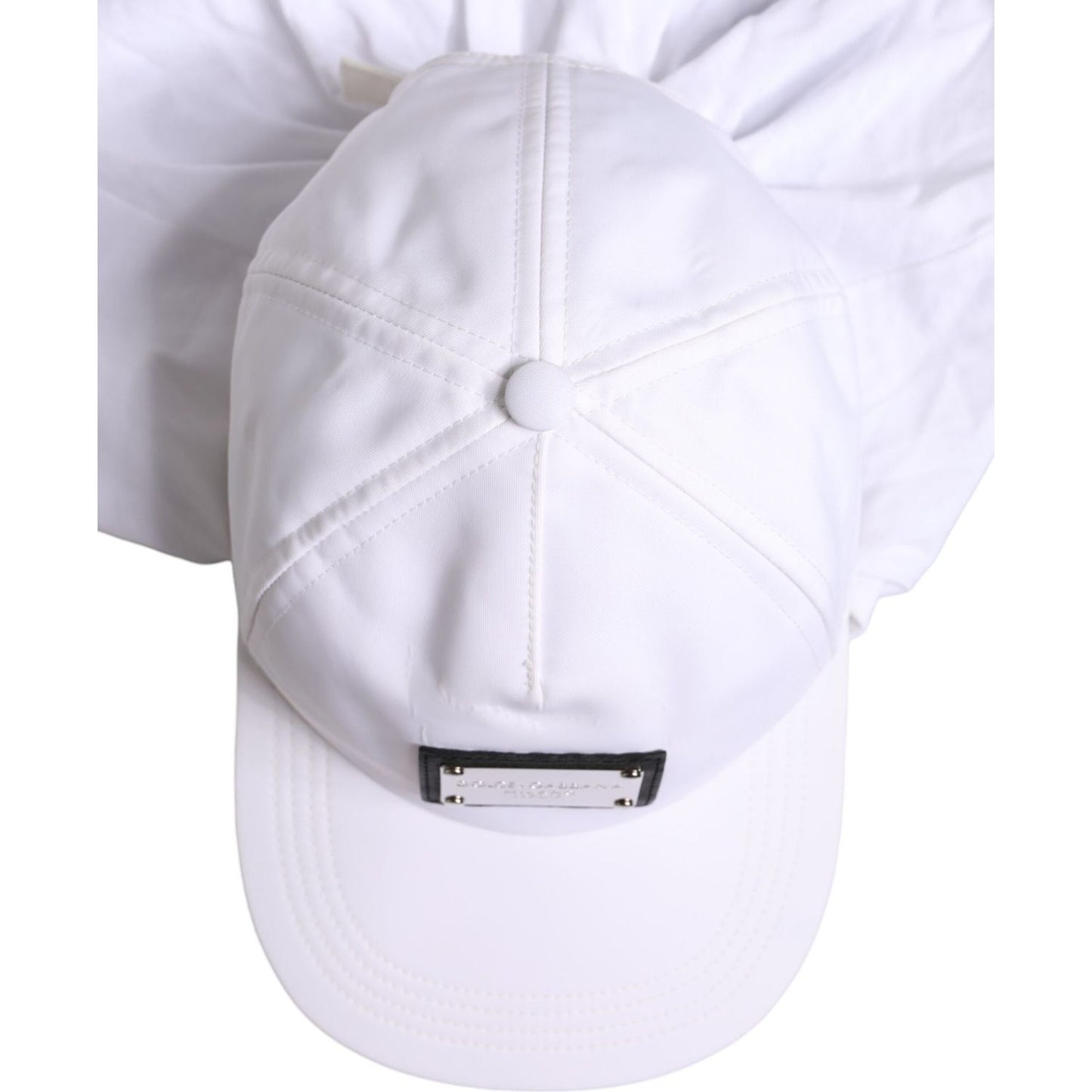 Dolce & Gabbana White Cotton DG Logo Plaque Baseball Balaclava Cap Dolce & Gabbana Lavender