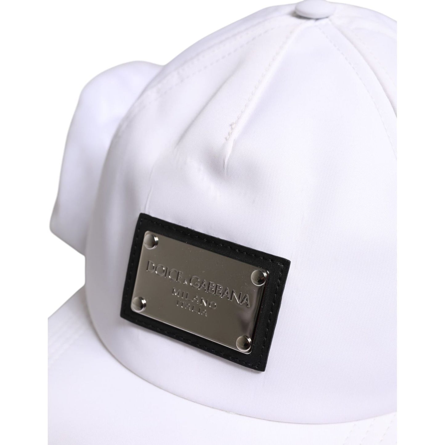 Dolce & Gabbana White Cotton DG Logo Plaque Baseball Balaclava Cap Dolce & Gabbana Lavender