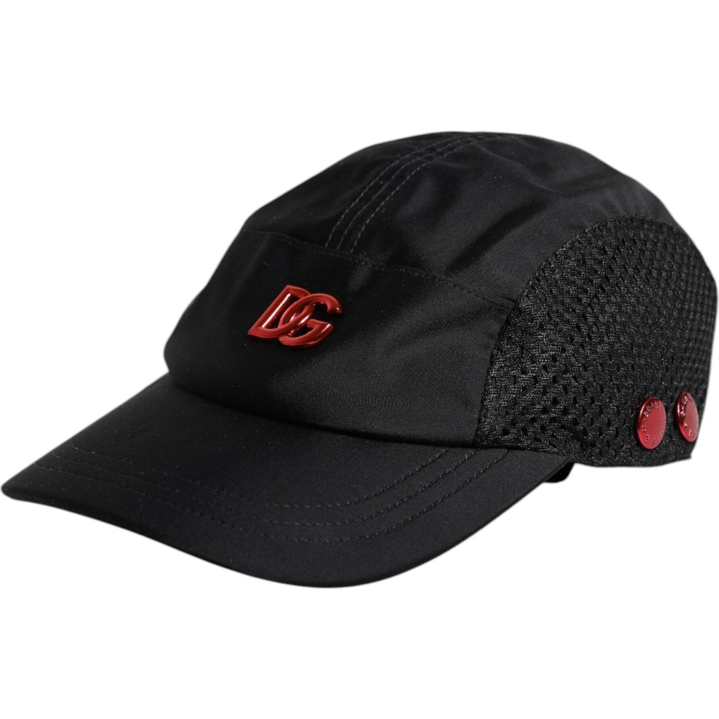 Dolce & Gabbana Black Nylon DG Logo 6 Panels Baseball Cap Dolce & Gabbana Black