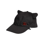 Dolce & Gabbana Black Cotton Logo Patch 6 Panels Baseball Cap HAT9848-60