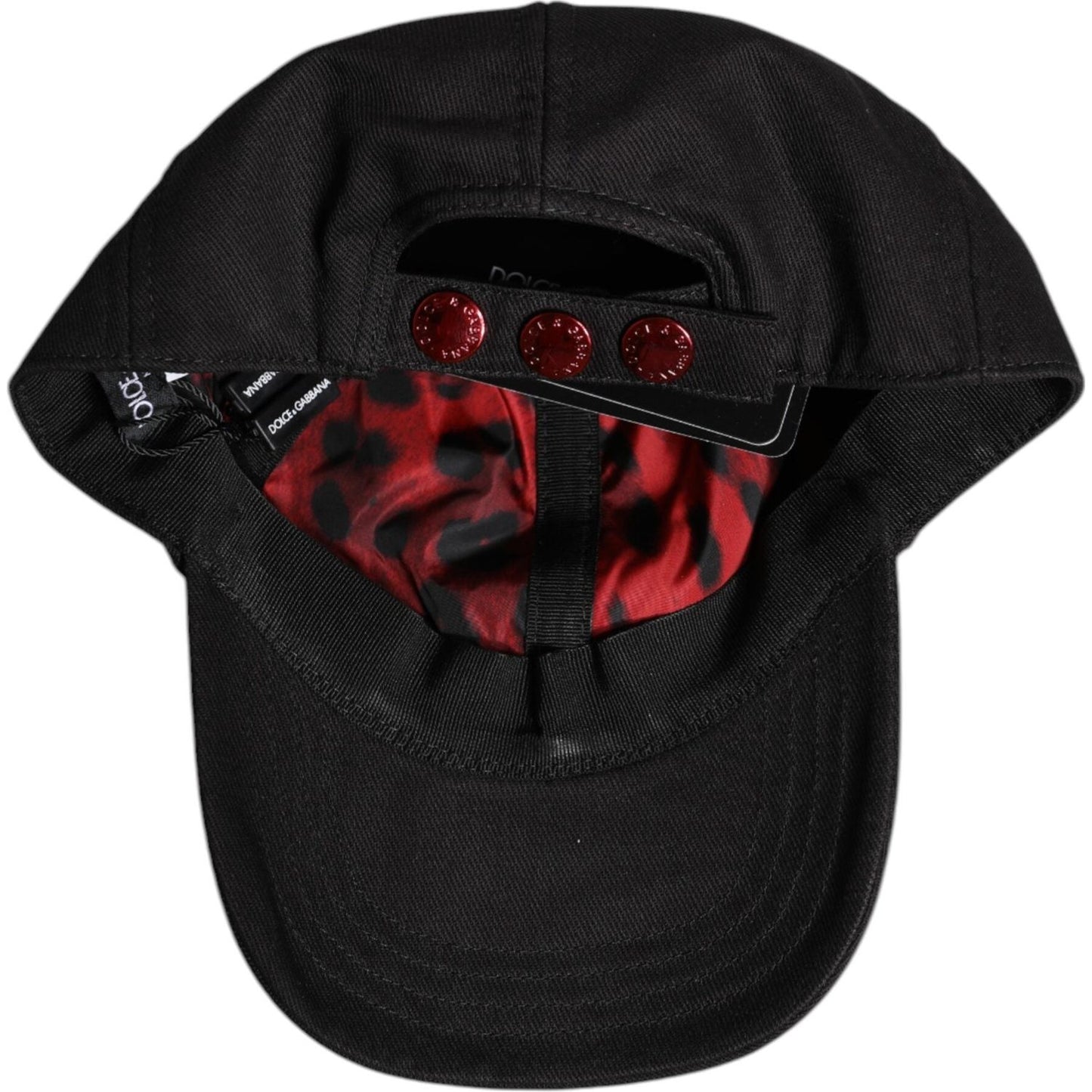 Dolce & Gabbana Black Cotton Logo Patch 6 Panels Baseball Cap Dolce & Gabbana Black