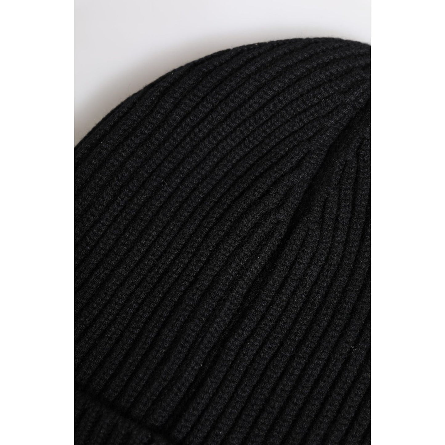 Dolce & Gabbana Black Cashmere Knitted Winter Beanie Hat Dolce & Gabbana Black