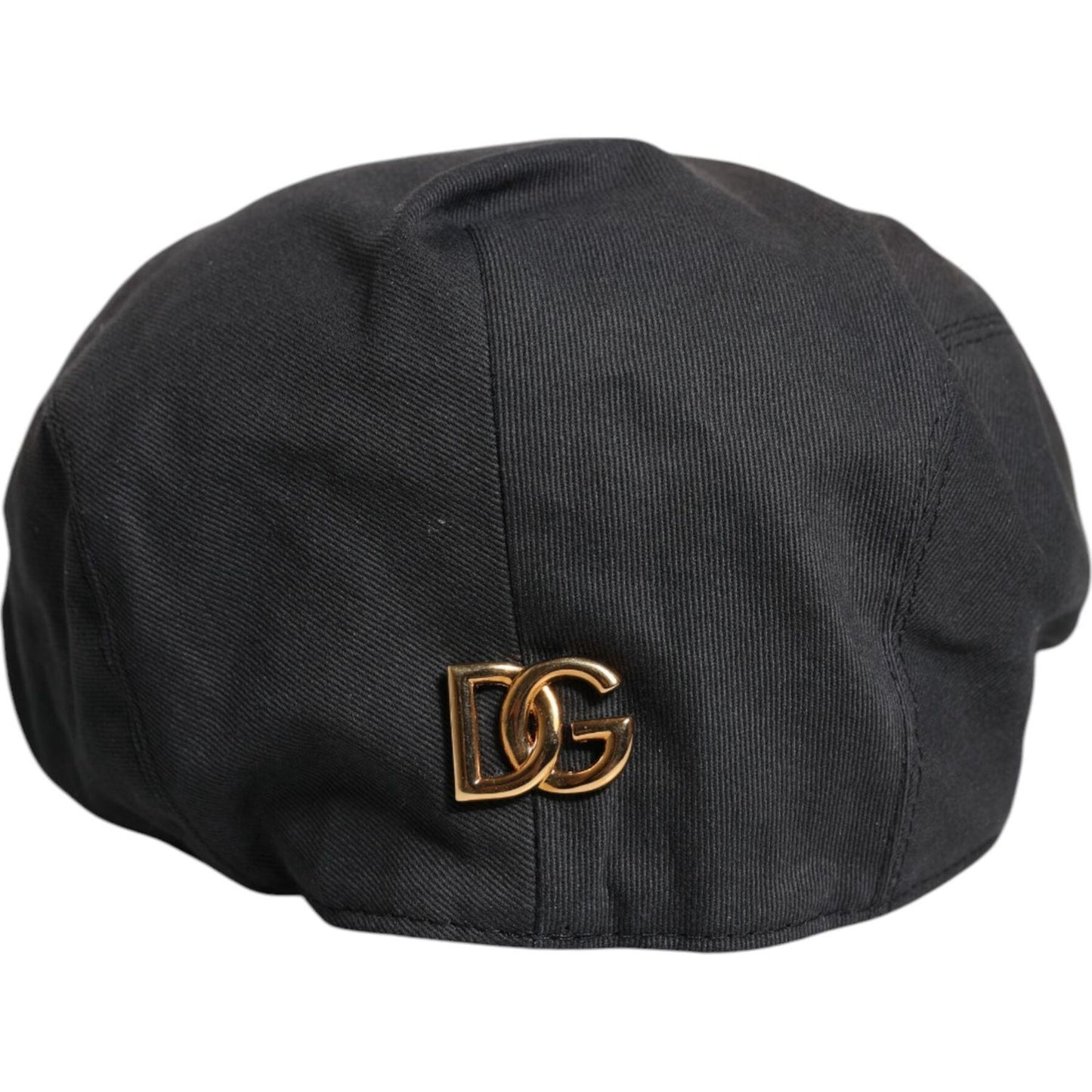 Dolce & Gabbana Black Cotton Newsboy Capello Cabbie Hat Dolce & Gabbana Dark Slate Gray