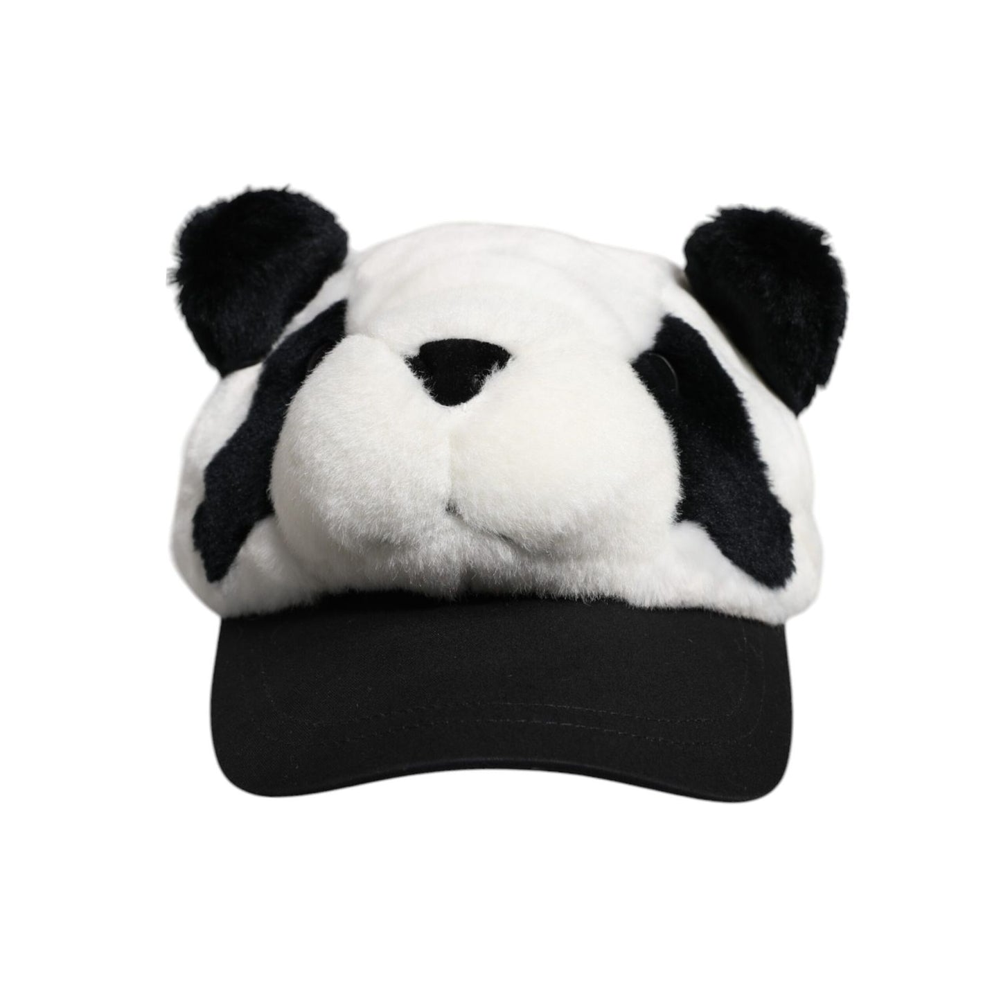 Dolce & Gabbana Black White Panda Fur Women Baseball Cap HAT9641-57