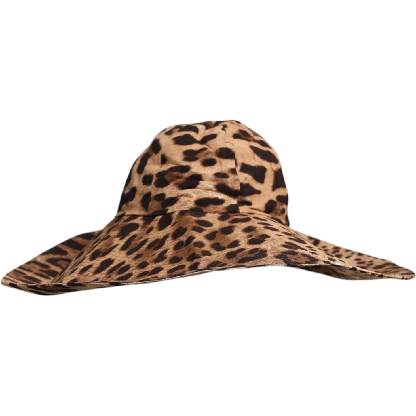 Dolce & Gabbana Brown Leopard Viscose Women Bucket Hat Dolce & Gabbana Sienna